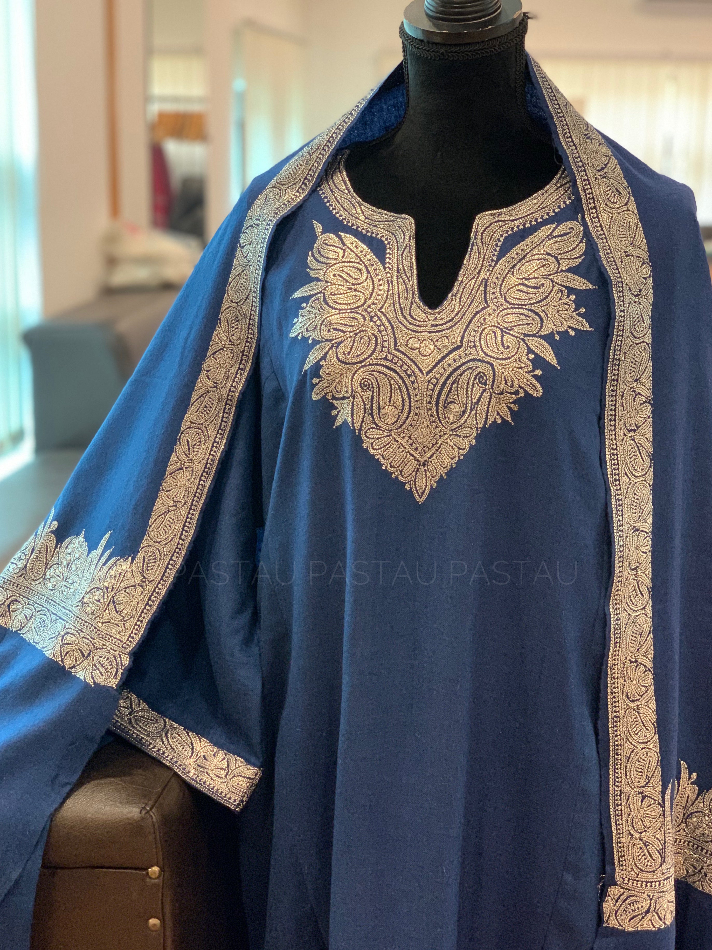 Hand Tilla pashmina wool blend 3pc dress stitched