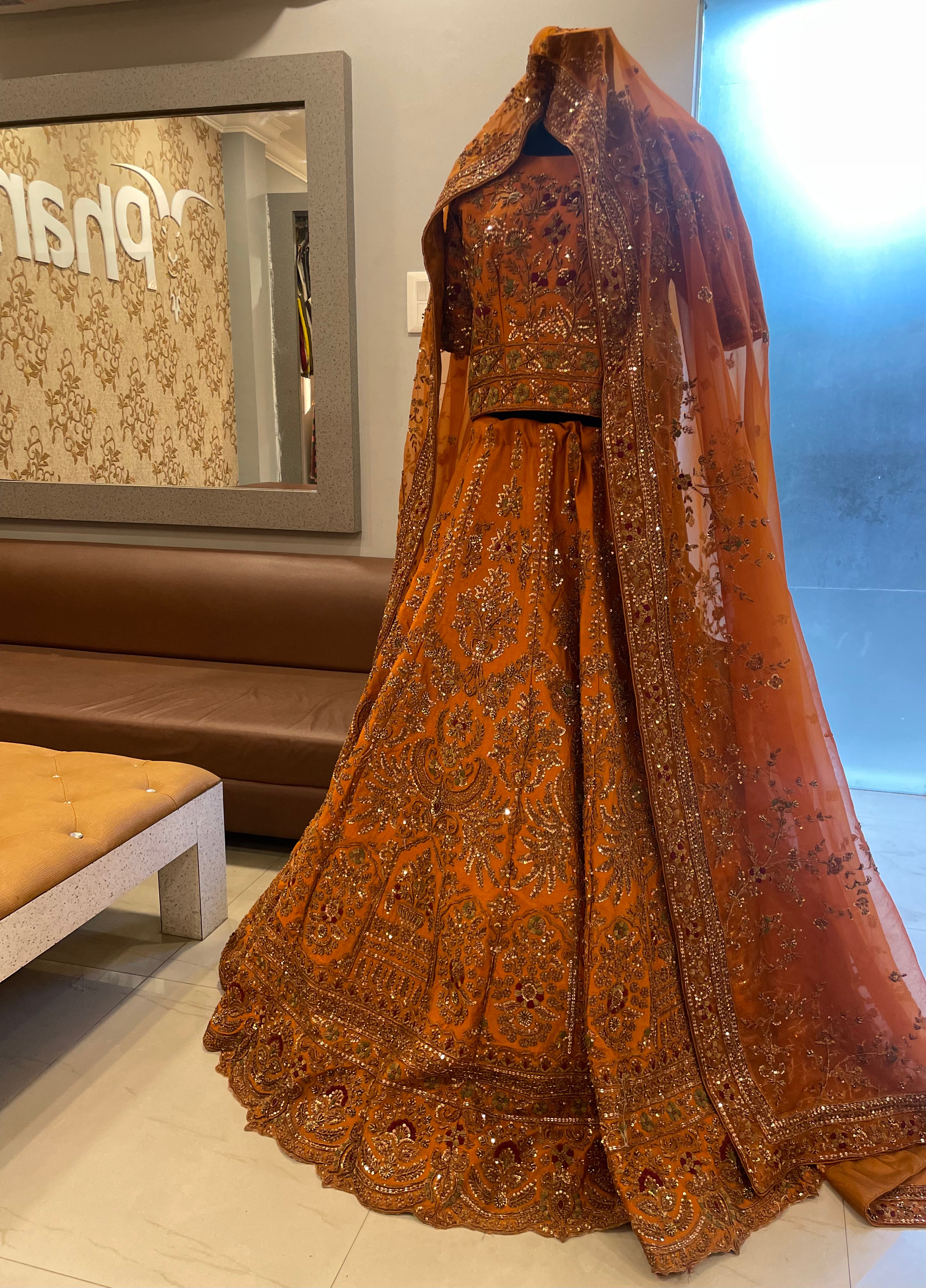 Handembroidered bridal lehanga