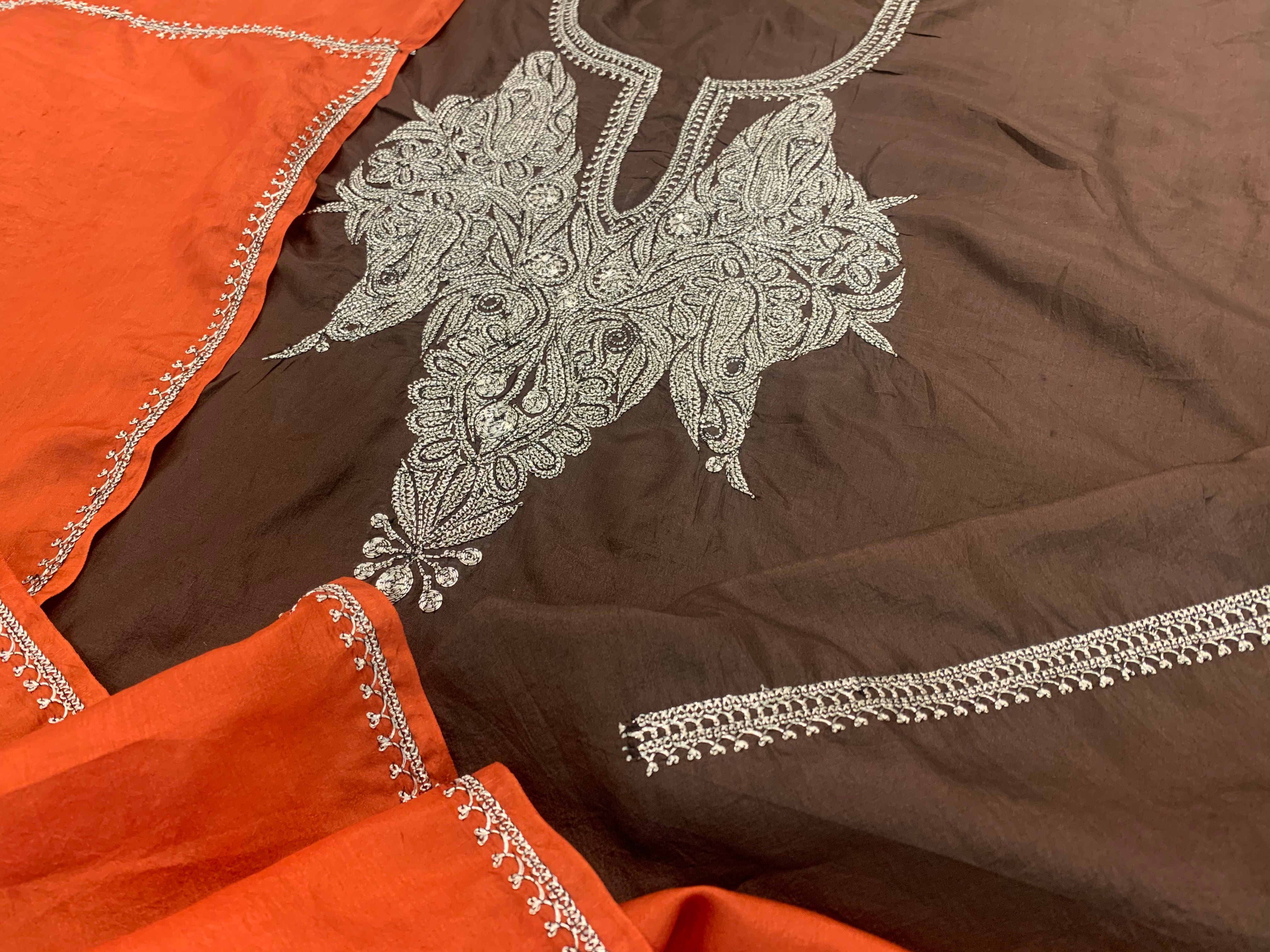 Hand Tilla pure silk 3pc unstitched