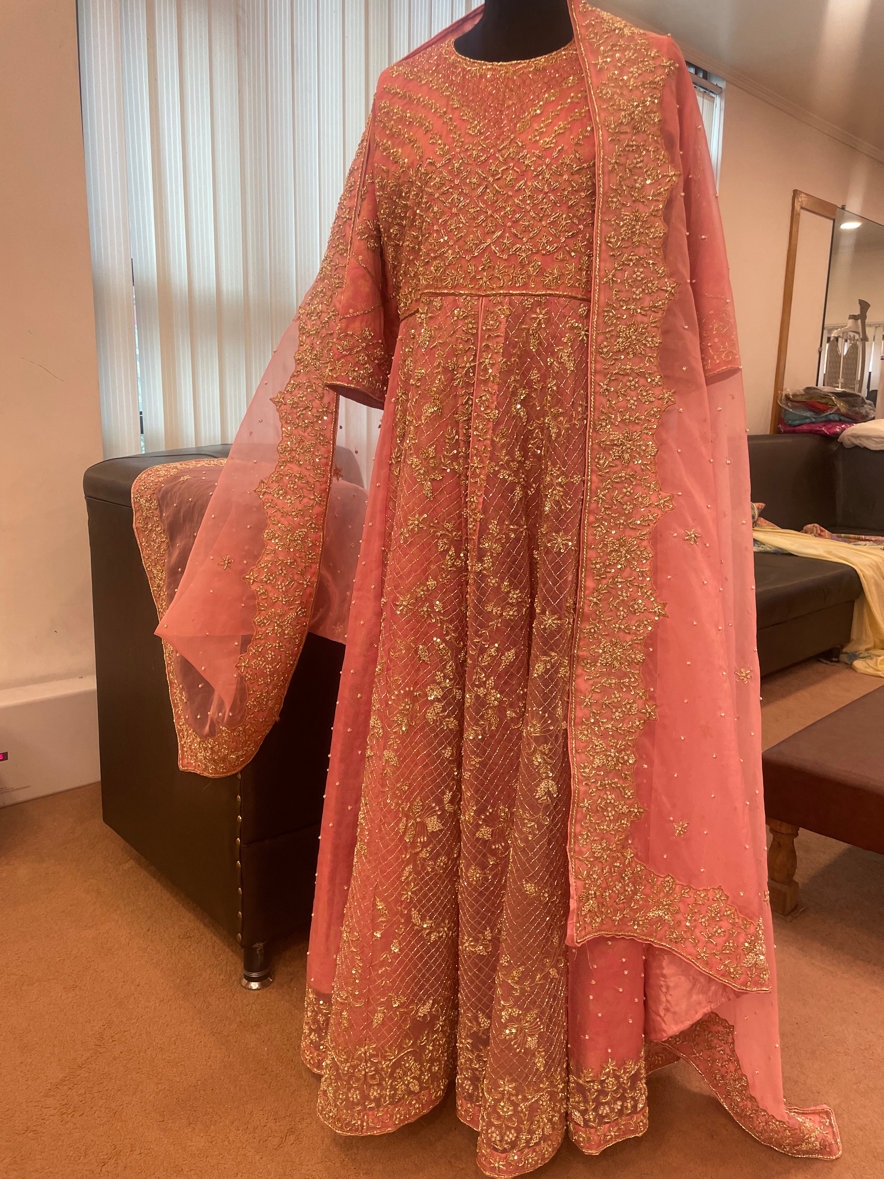 Handembroidered gown