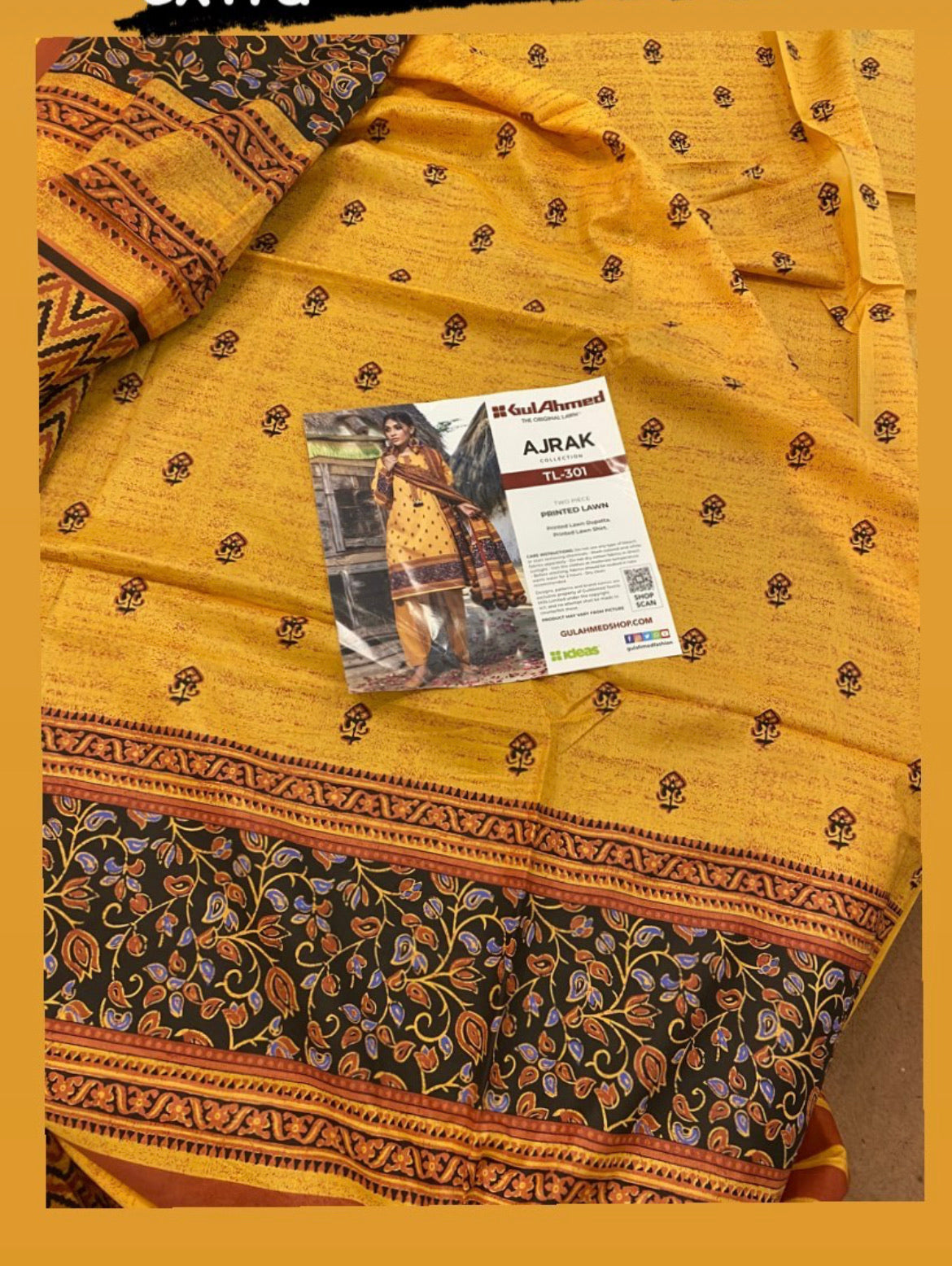 Gul Ahmed Ajrak Tl301 - Pastau