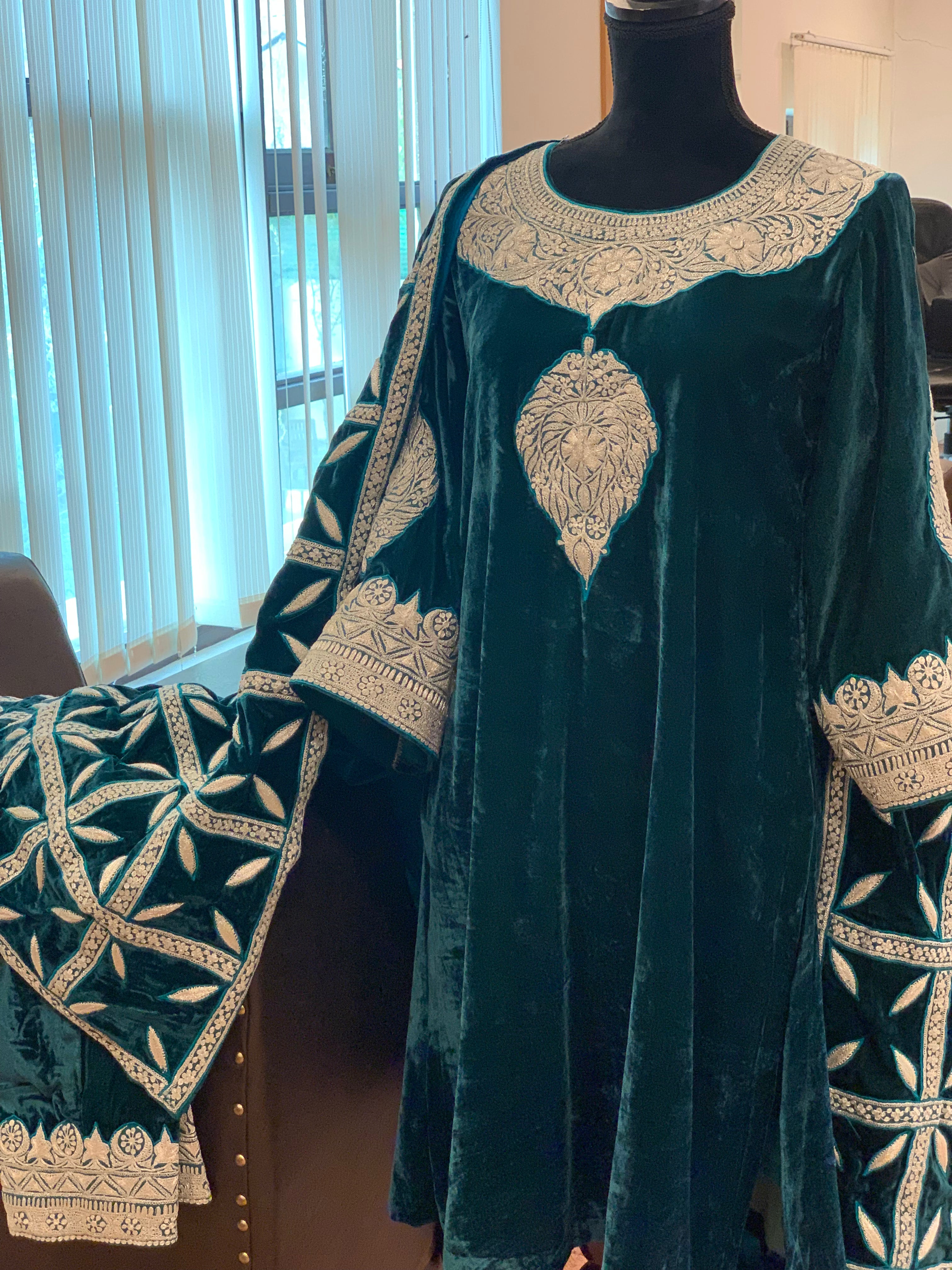 Traditional kashmiri MachineTilla Dress stitched