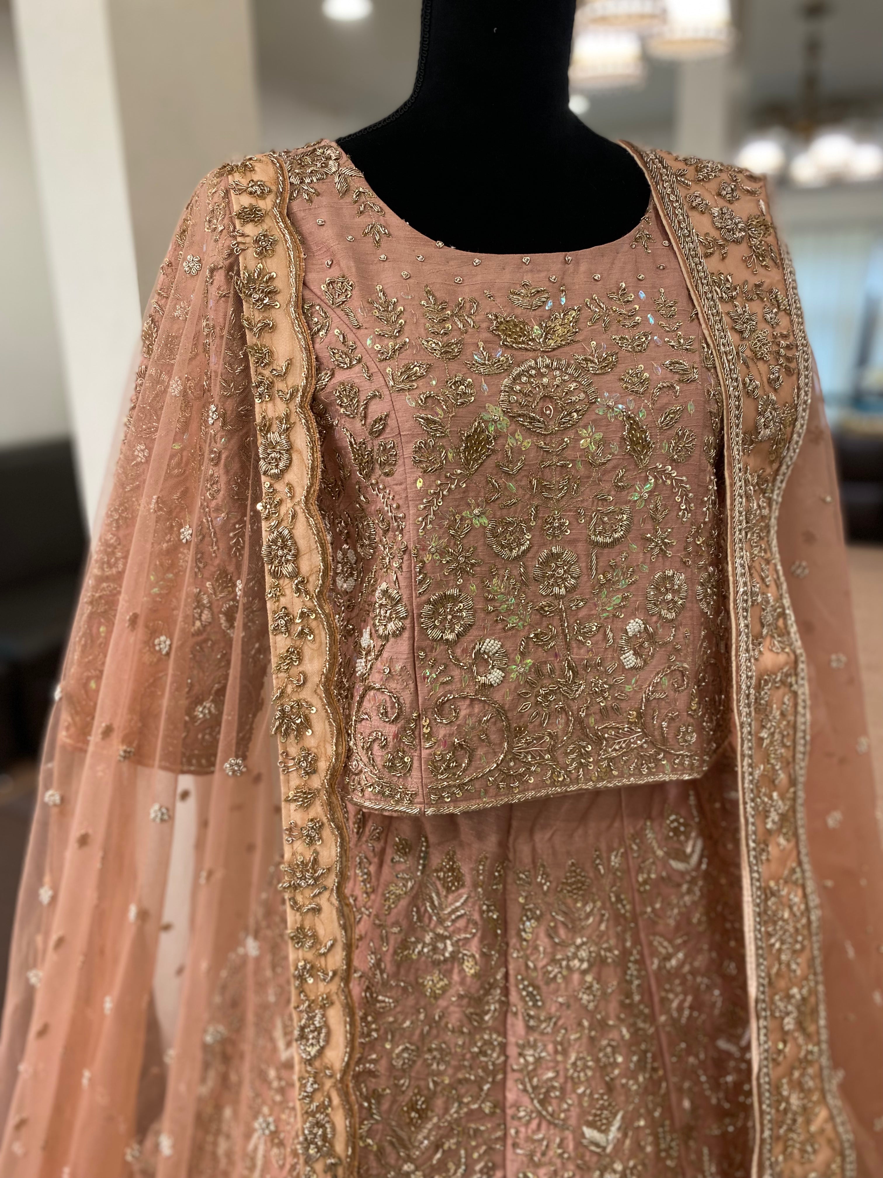 Hand embroidered Bridal ensemble