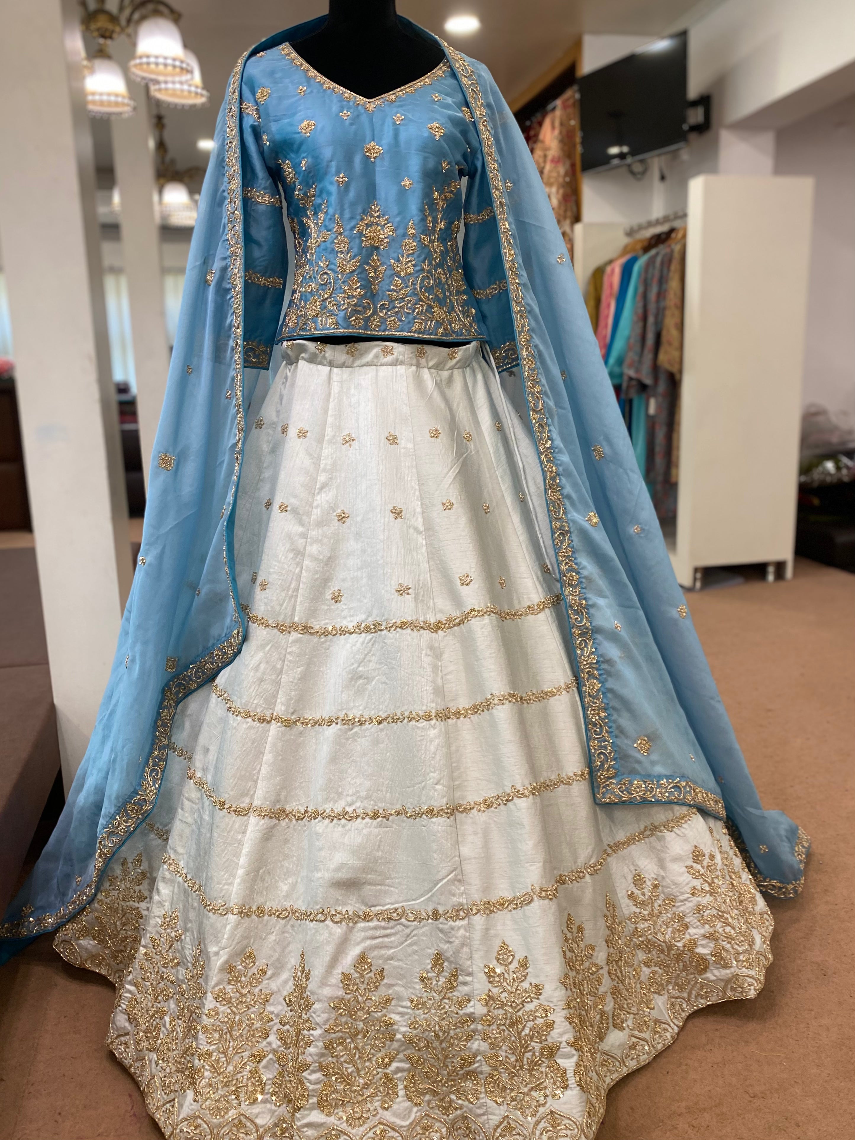 Bridal Handembroidered Lehanga