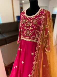 Hand embroidered Georgette gown