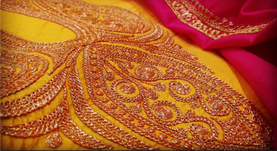 Hand Tilla 3pc suit in pure silk unstitched