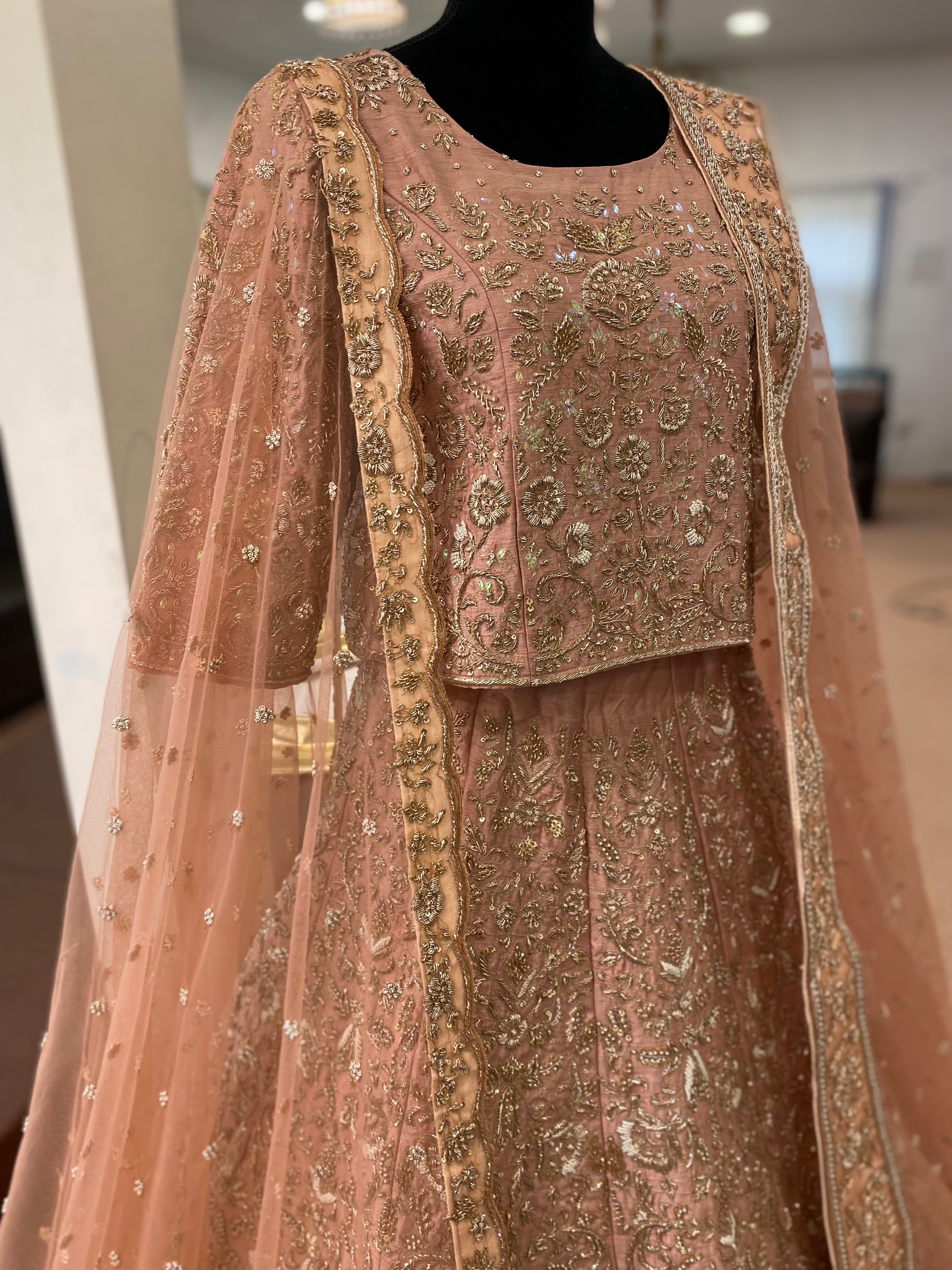 Hand embroidered Bridal ensemble