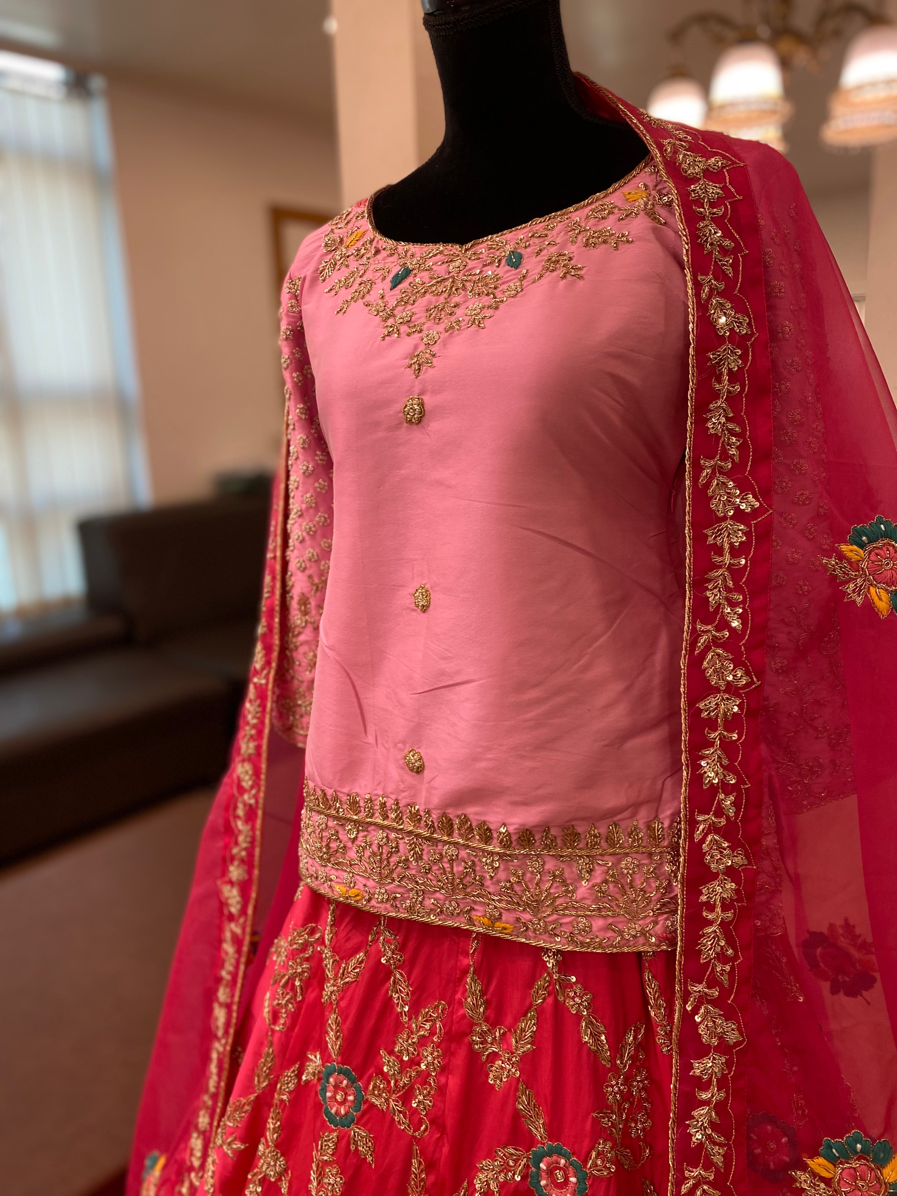 Hand embroidered Bridal Lehanga