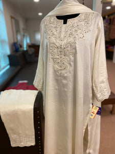 Pure silk kurta set 3pc stitched mtks222