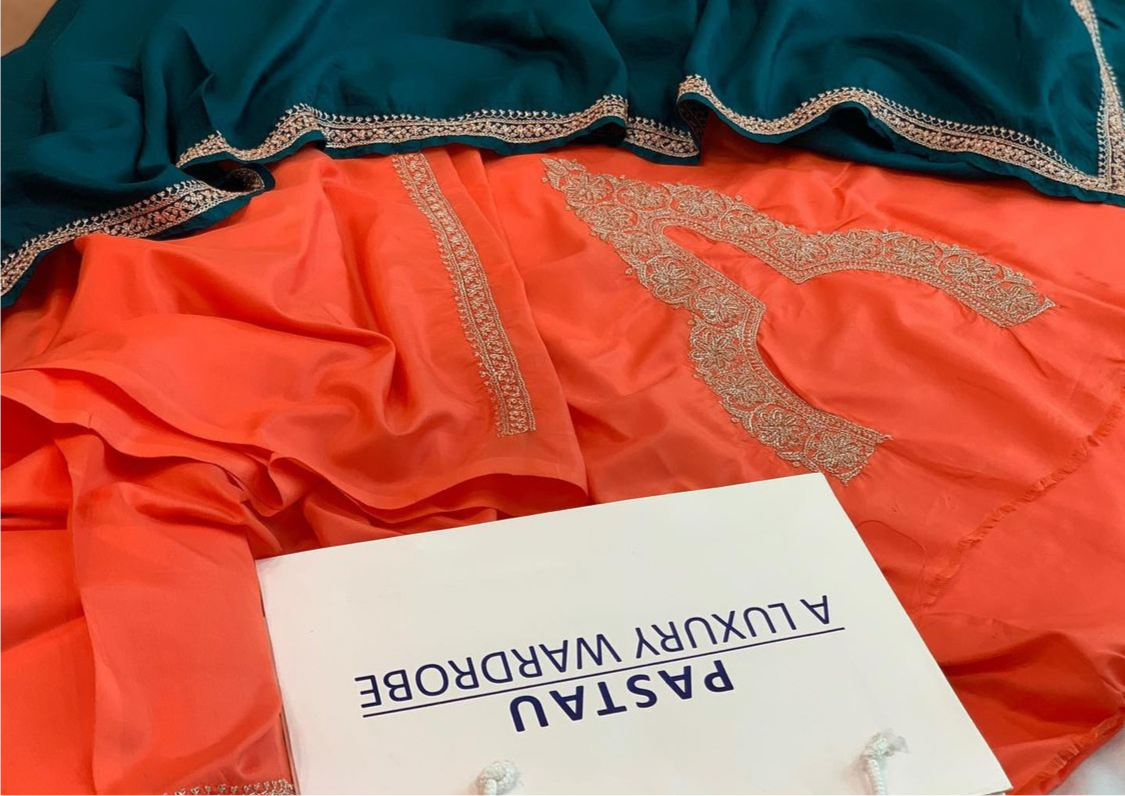 Hand Tilla pure silk 3pc suit unstitched