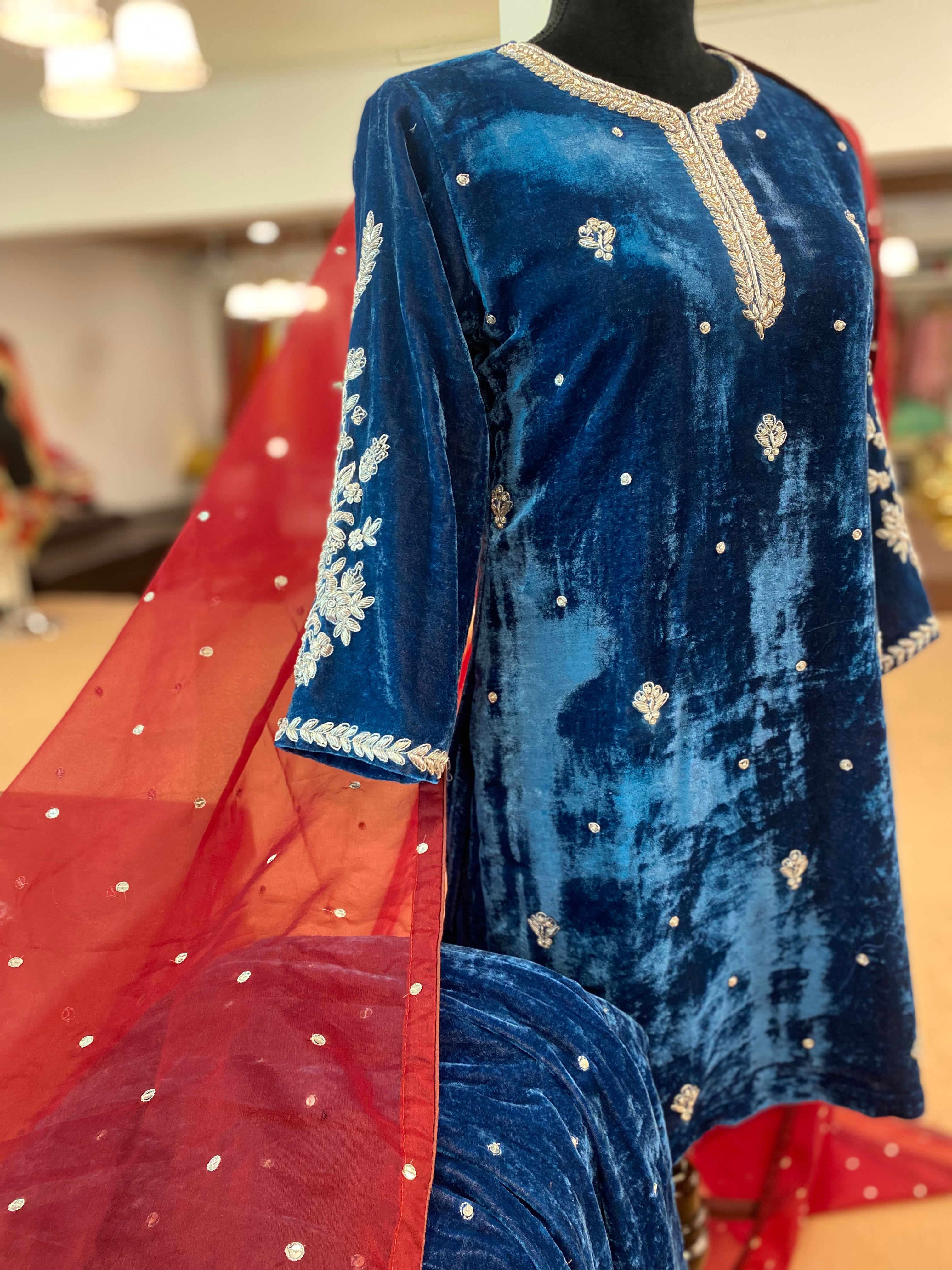 Hand embroidered Sharara dress