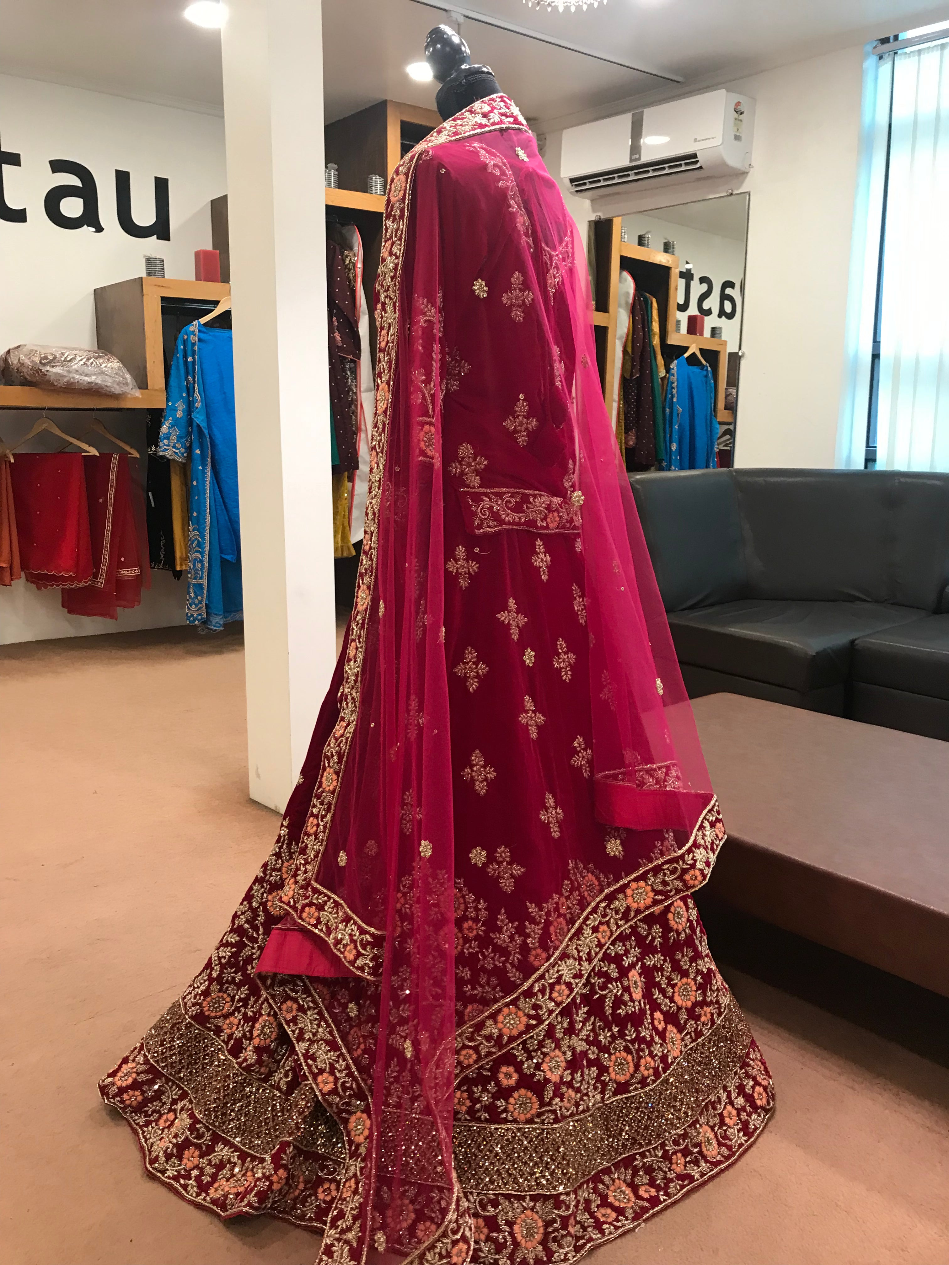 Handembroidered bridal lehanga