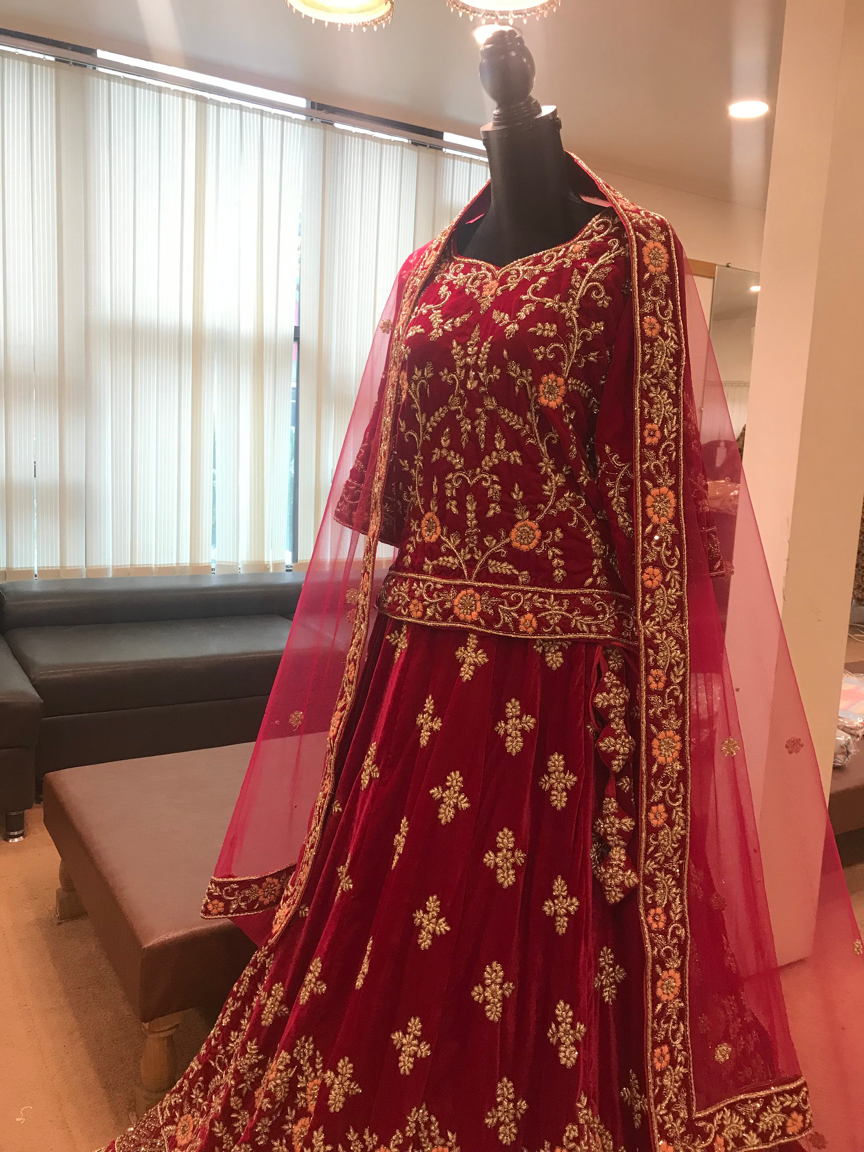 Handembroidered bridal lehanga