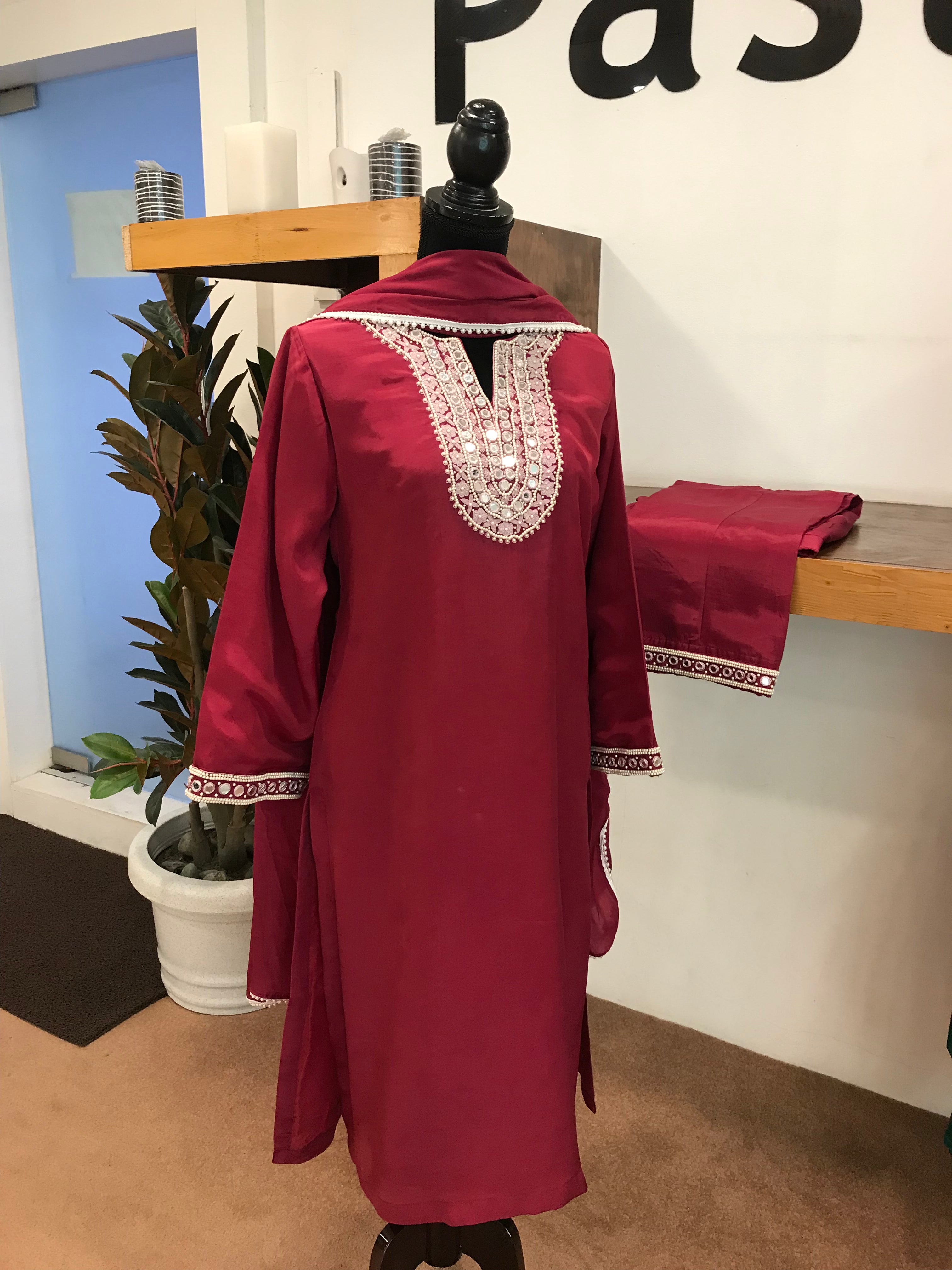 Hand embroidered Dress 3pc stitched