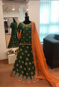Handembroidered Mehndi outfit - Pastau