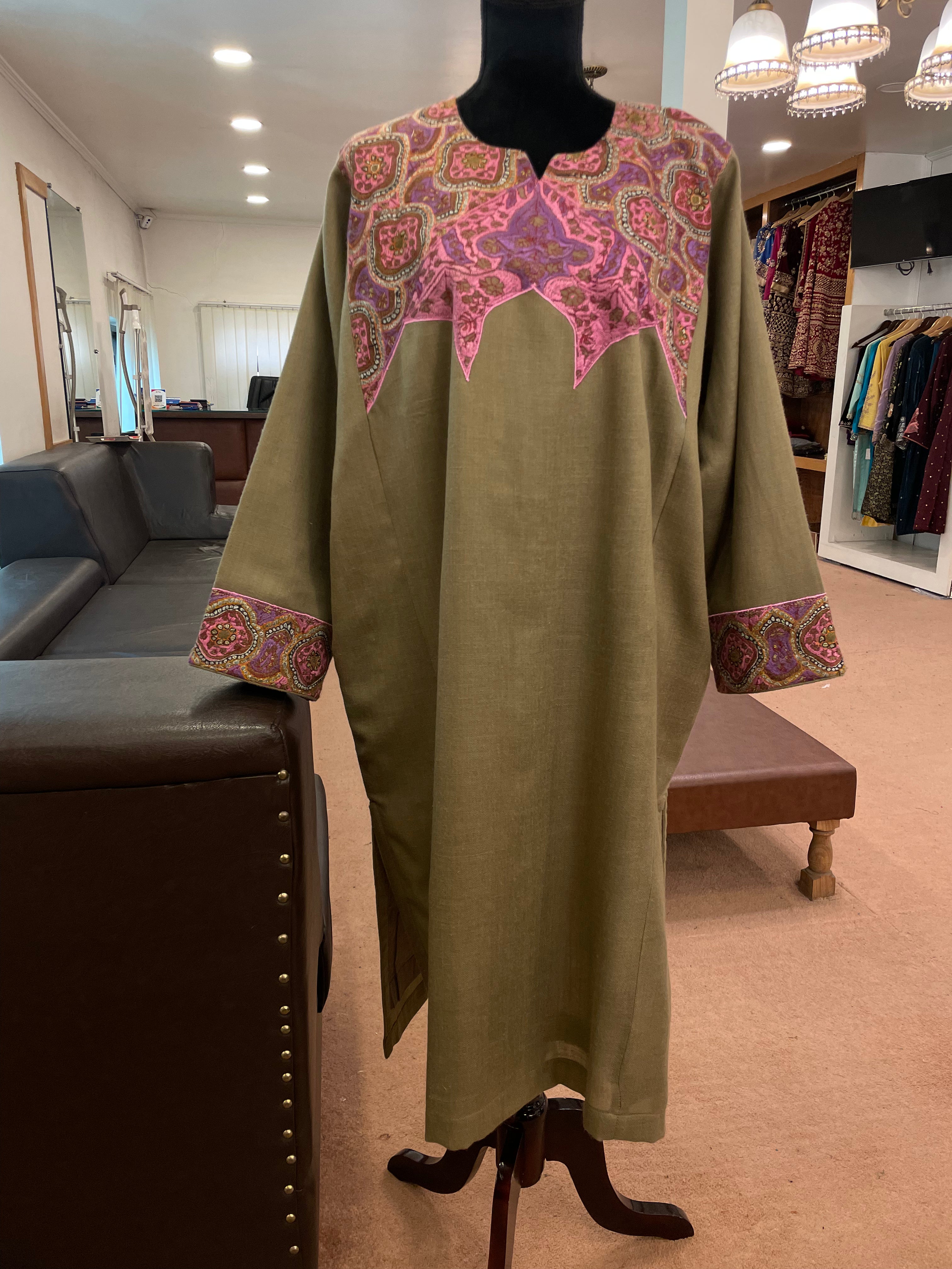 Purepashmina blend pheran Pwb259