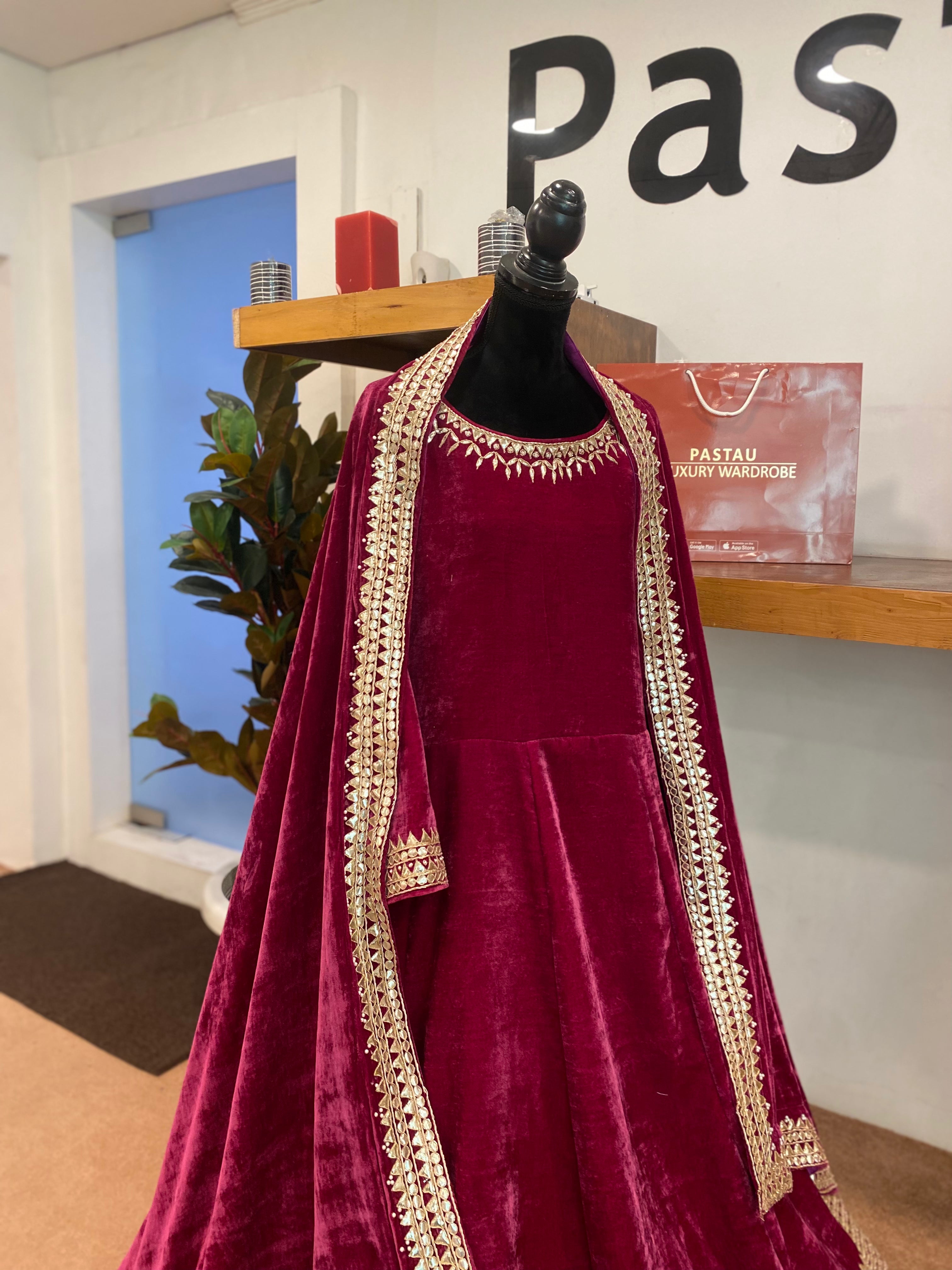 Hand embroidered Gown