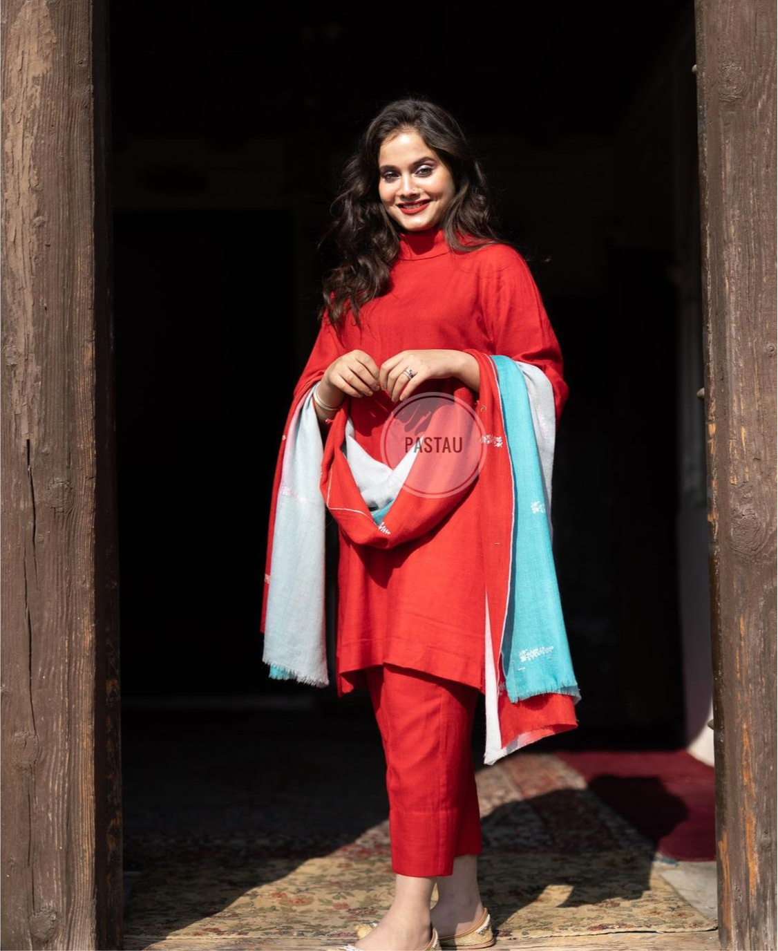 Pure pashmina wool blend 2pc Dress stitched