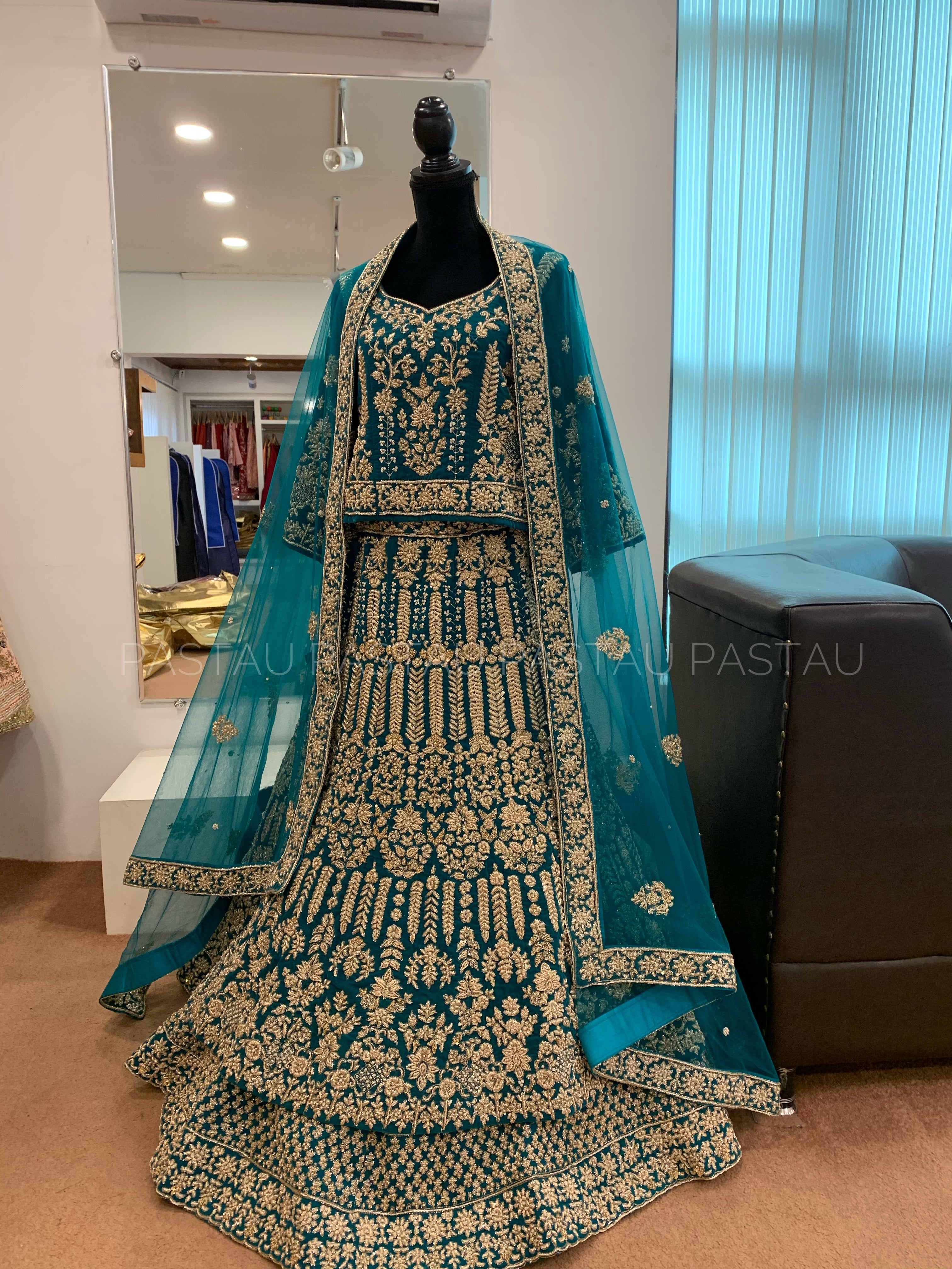 Hand embroidered Bridal Lehanga