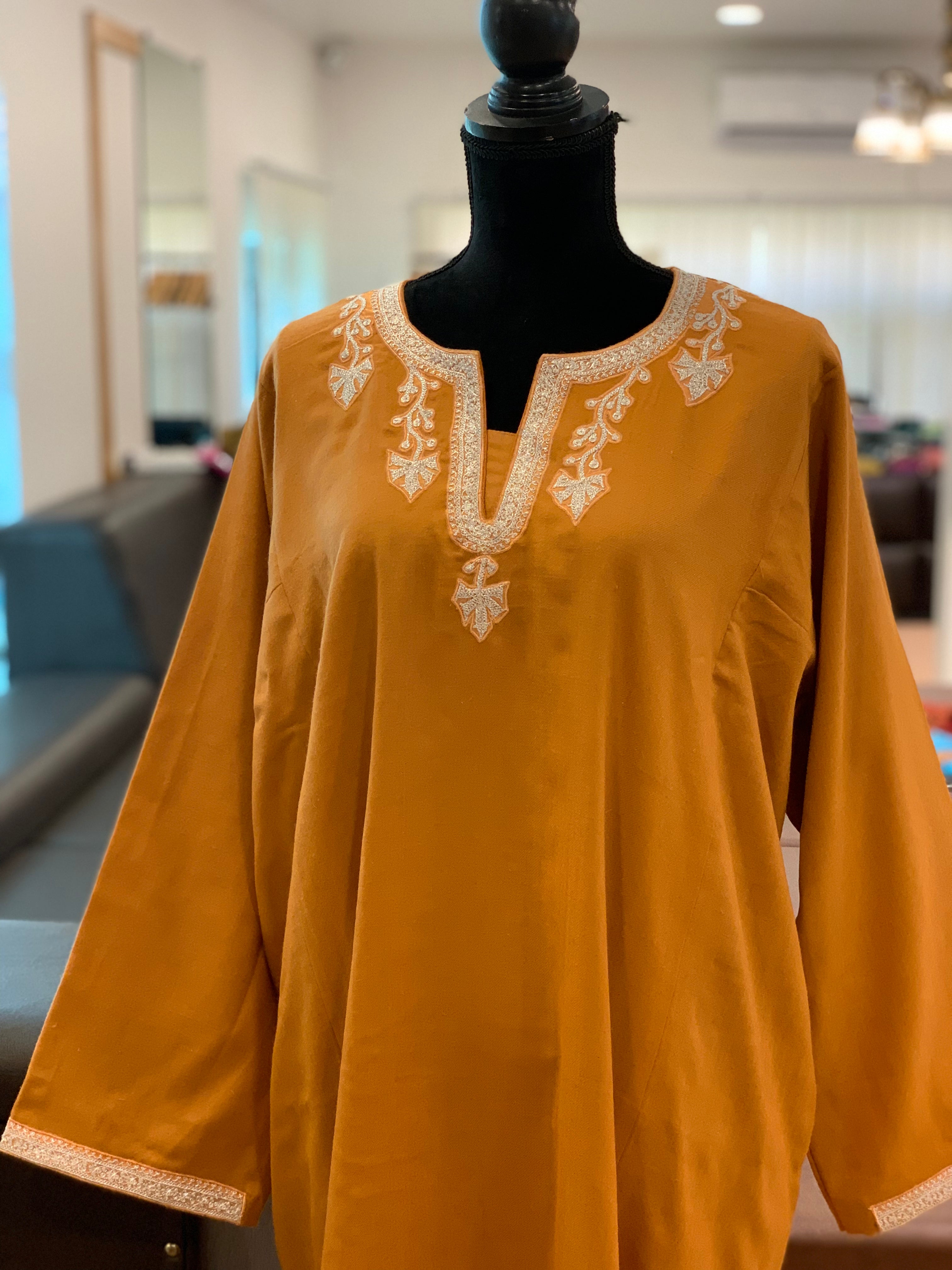 Pure pashmina and wool blend pheran - PWB018