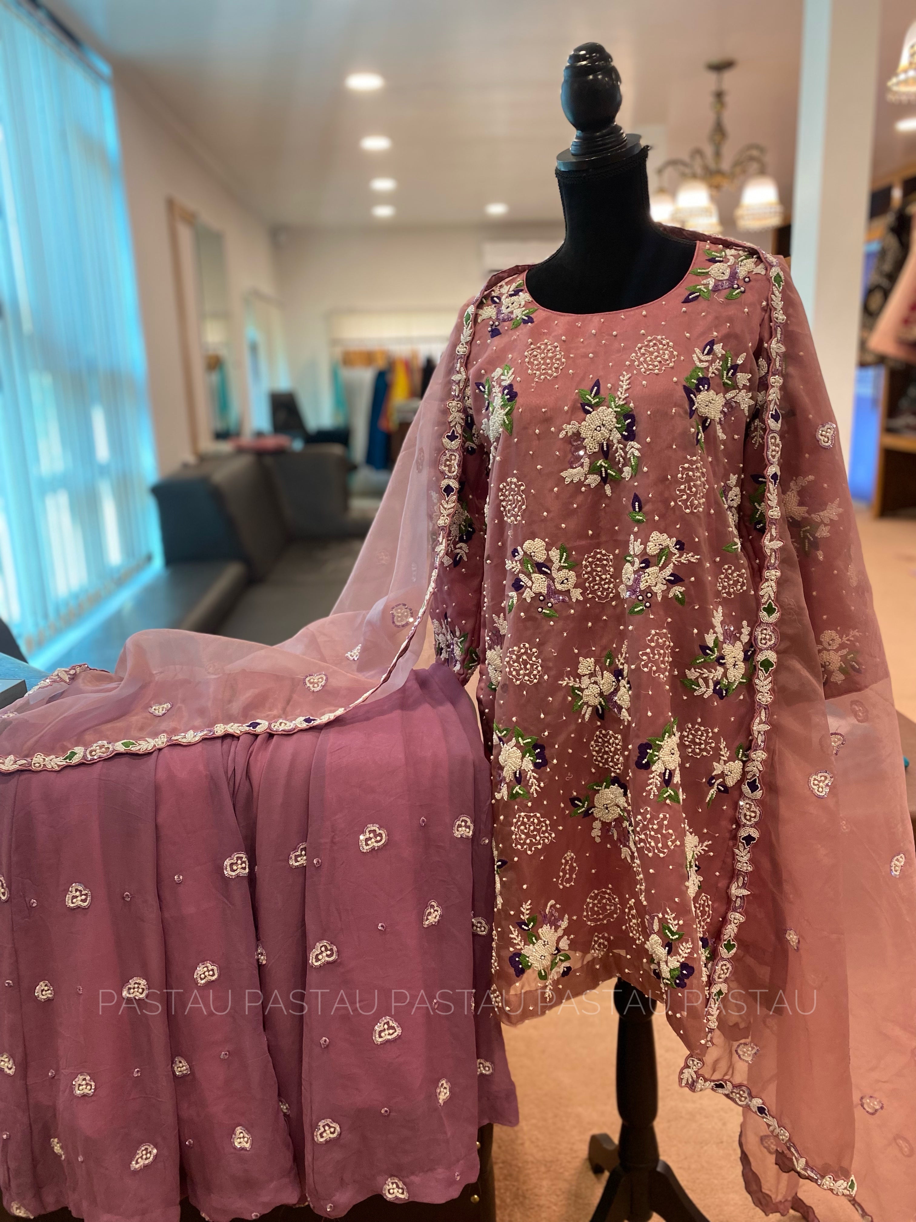Handembroidered Sharara dress stitched