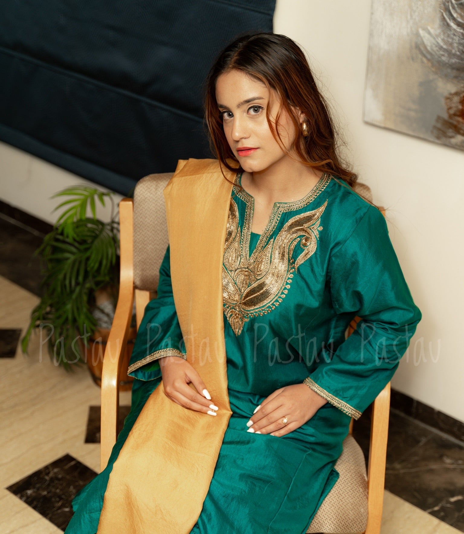 Hand Tilla Pure silk 3pc stitched