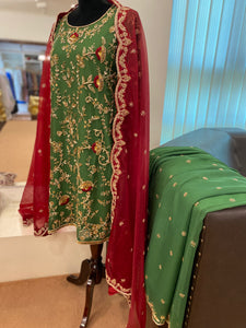 Hand embroidered Sharara Dress