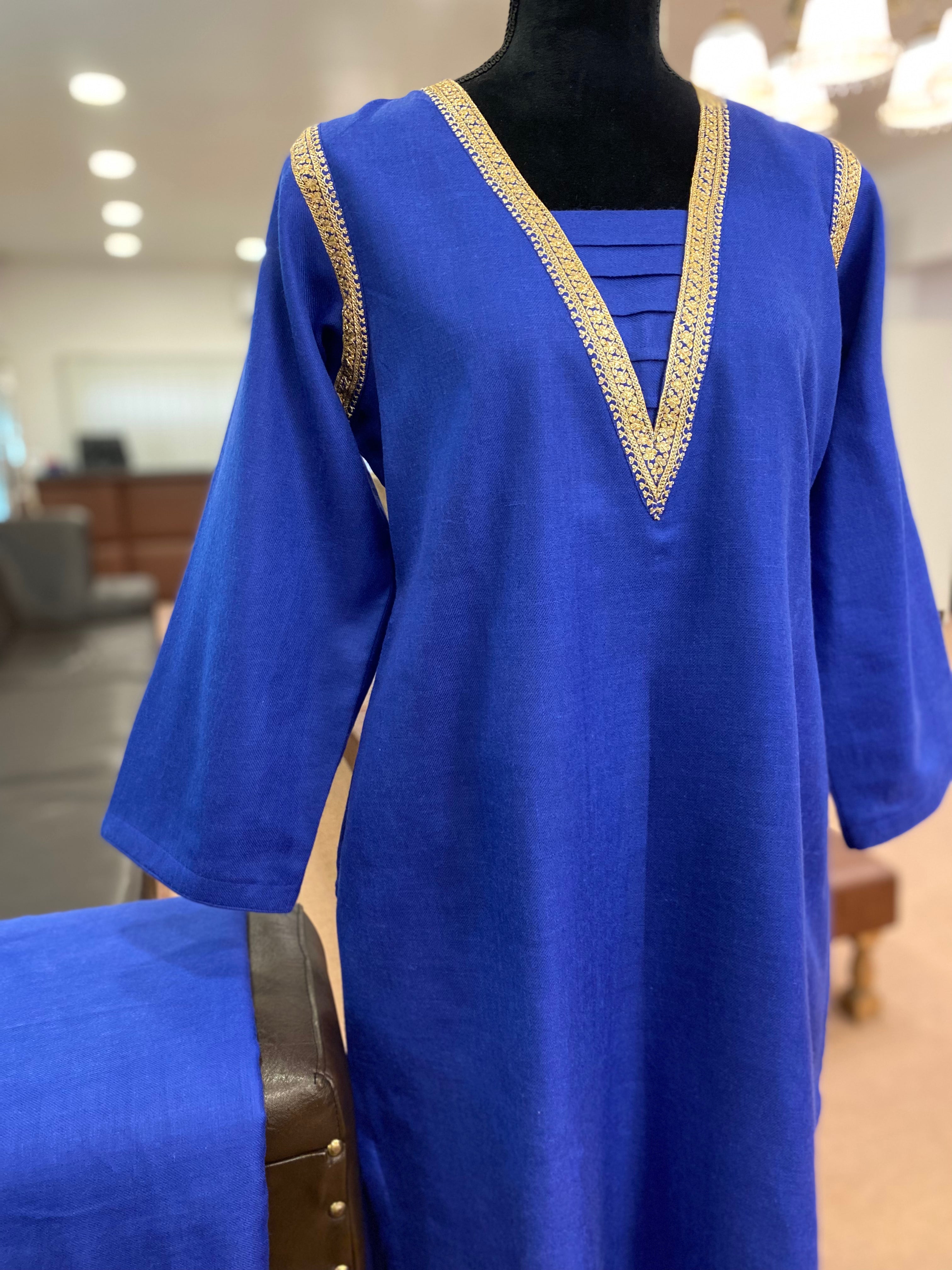 Pure pashmina blend kurta set 2pc with Hand Tilla