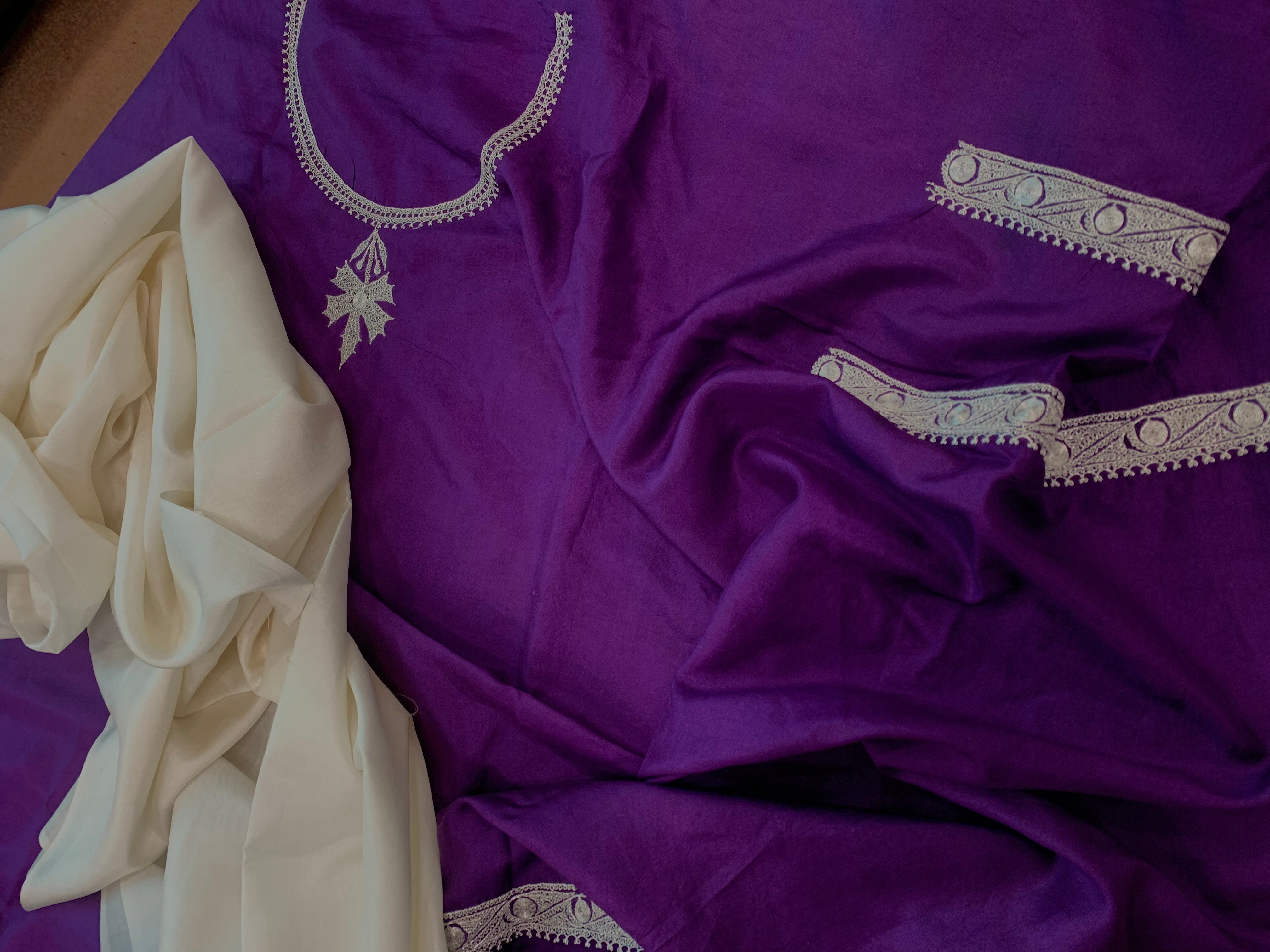 Hand tilla pure silk 3 pc unstitched