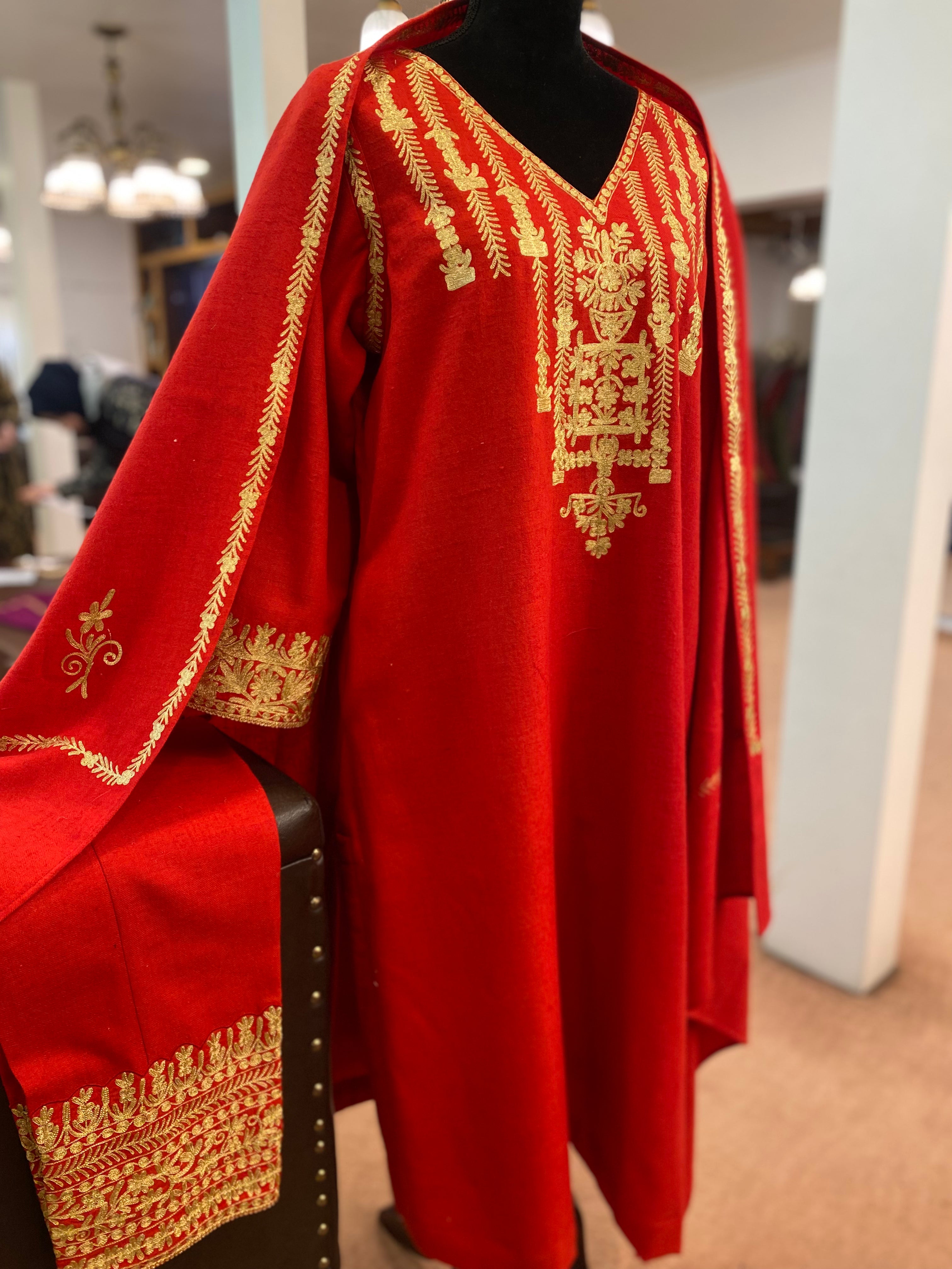 Raw merino wool kurta set 3pc pbks254