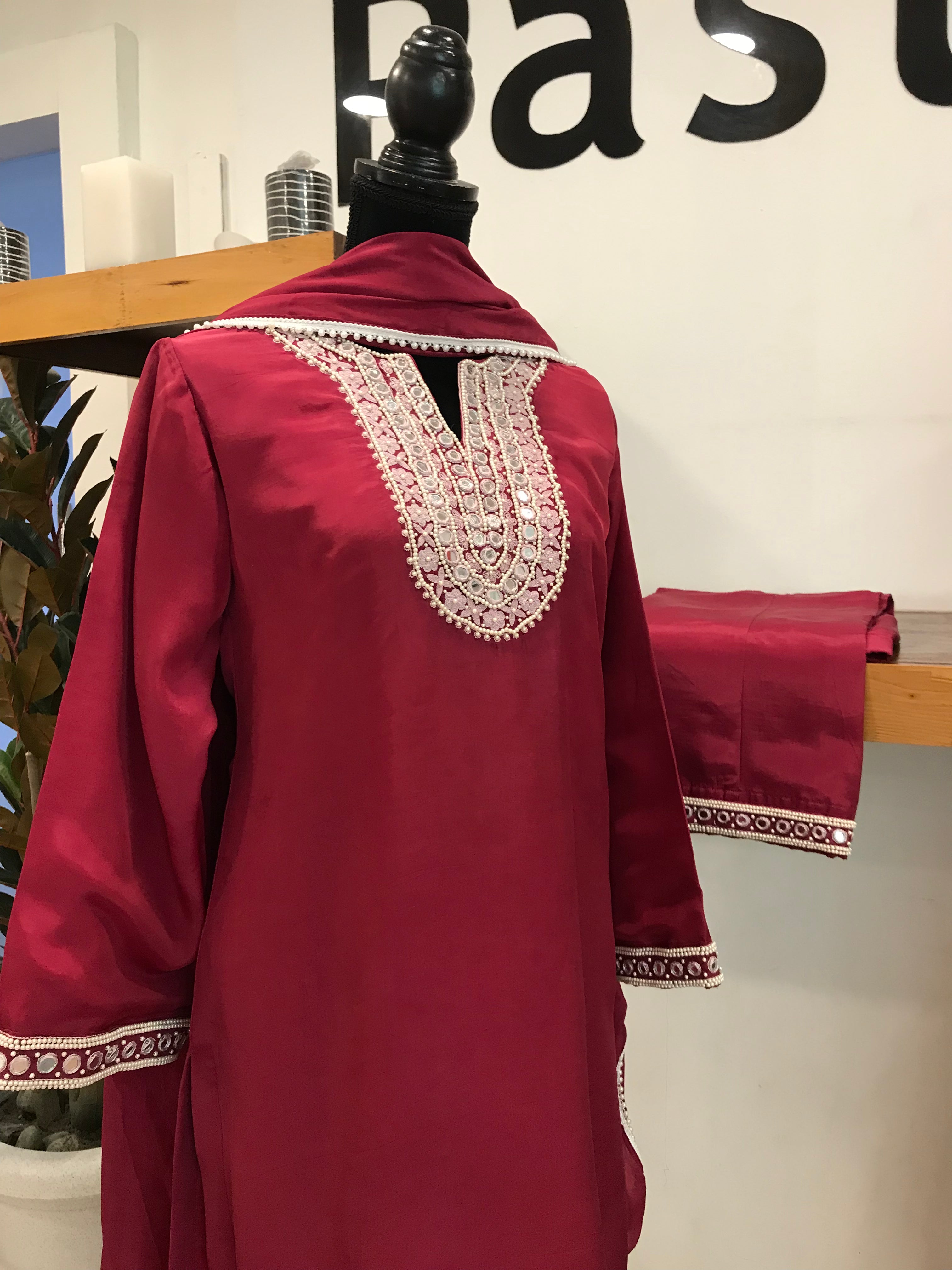 Hand embroidered Dress 3pc stitched