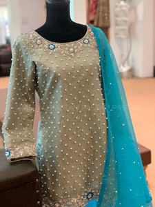 Handembroidered 2pc shirt and duppata unstitched