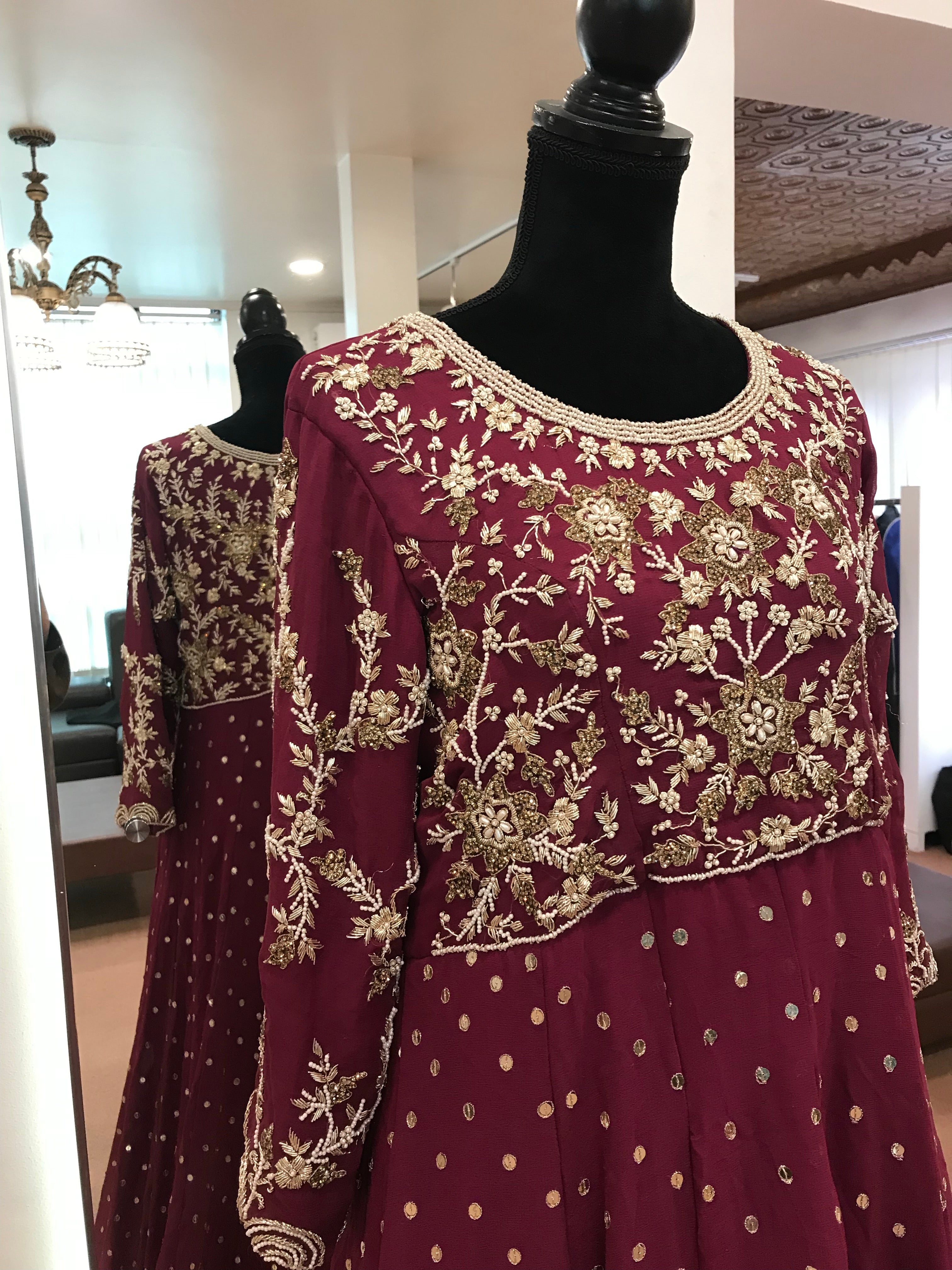 Handembroidered gown