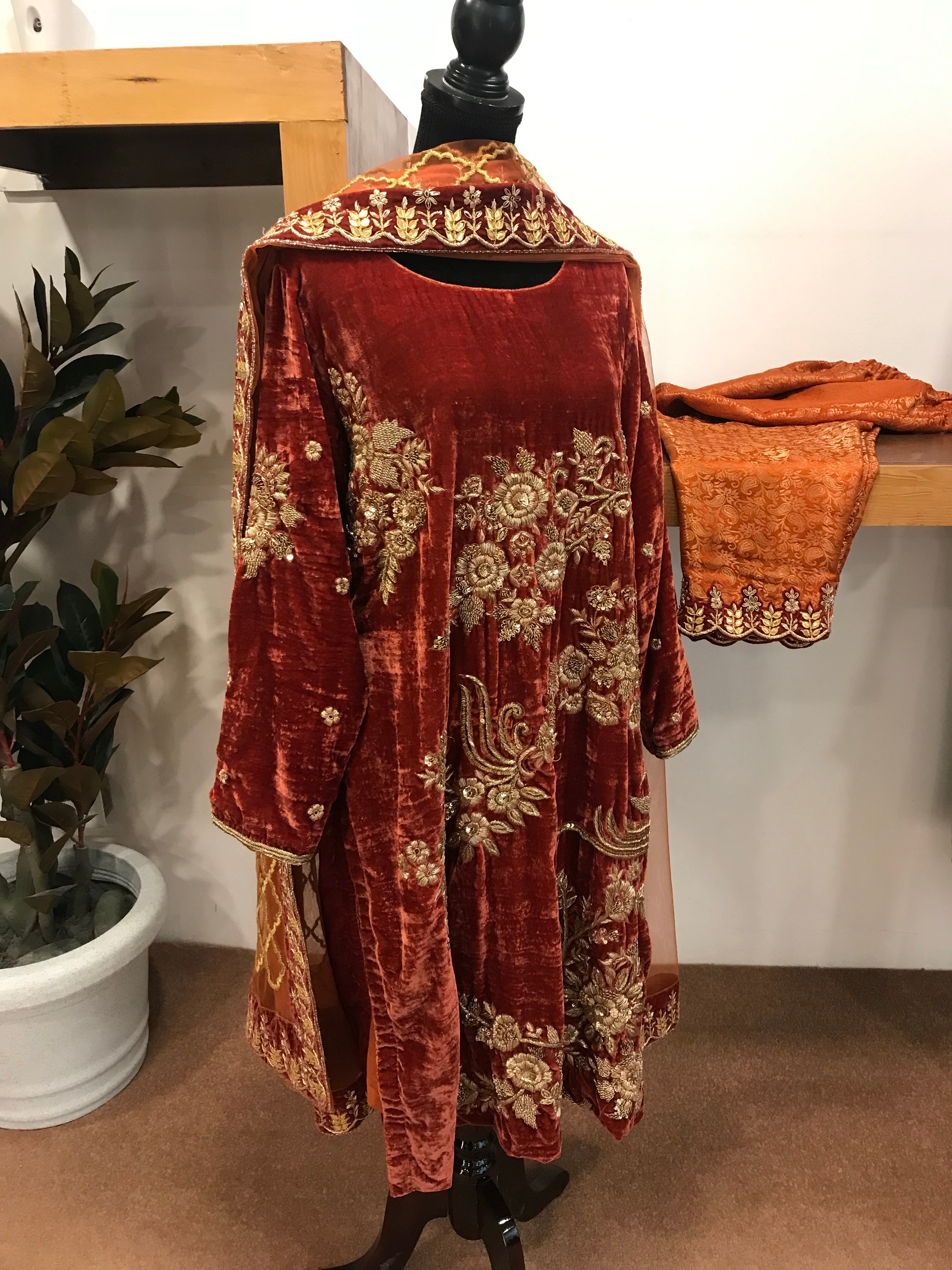 Handembroidered Dress 3pc stitched