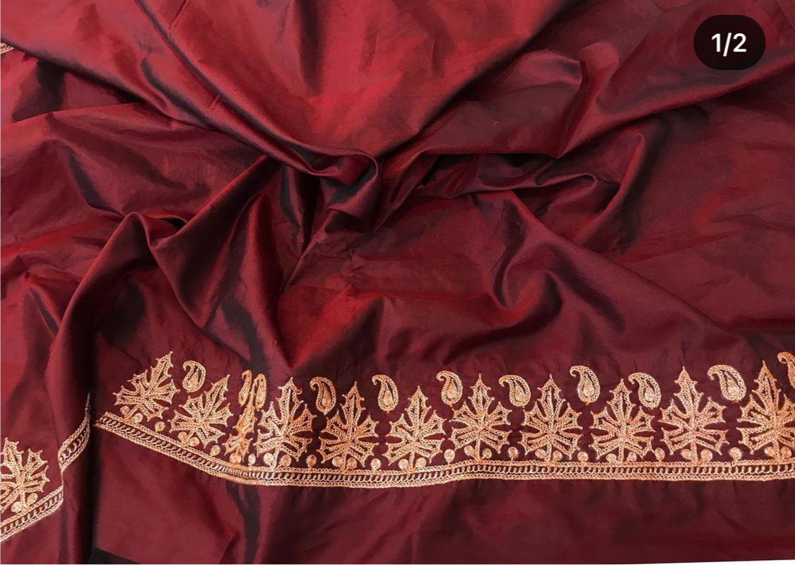 Hand tilla Pure silk 2pc suit unstitched