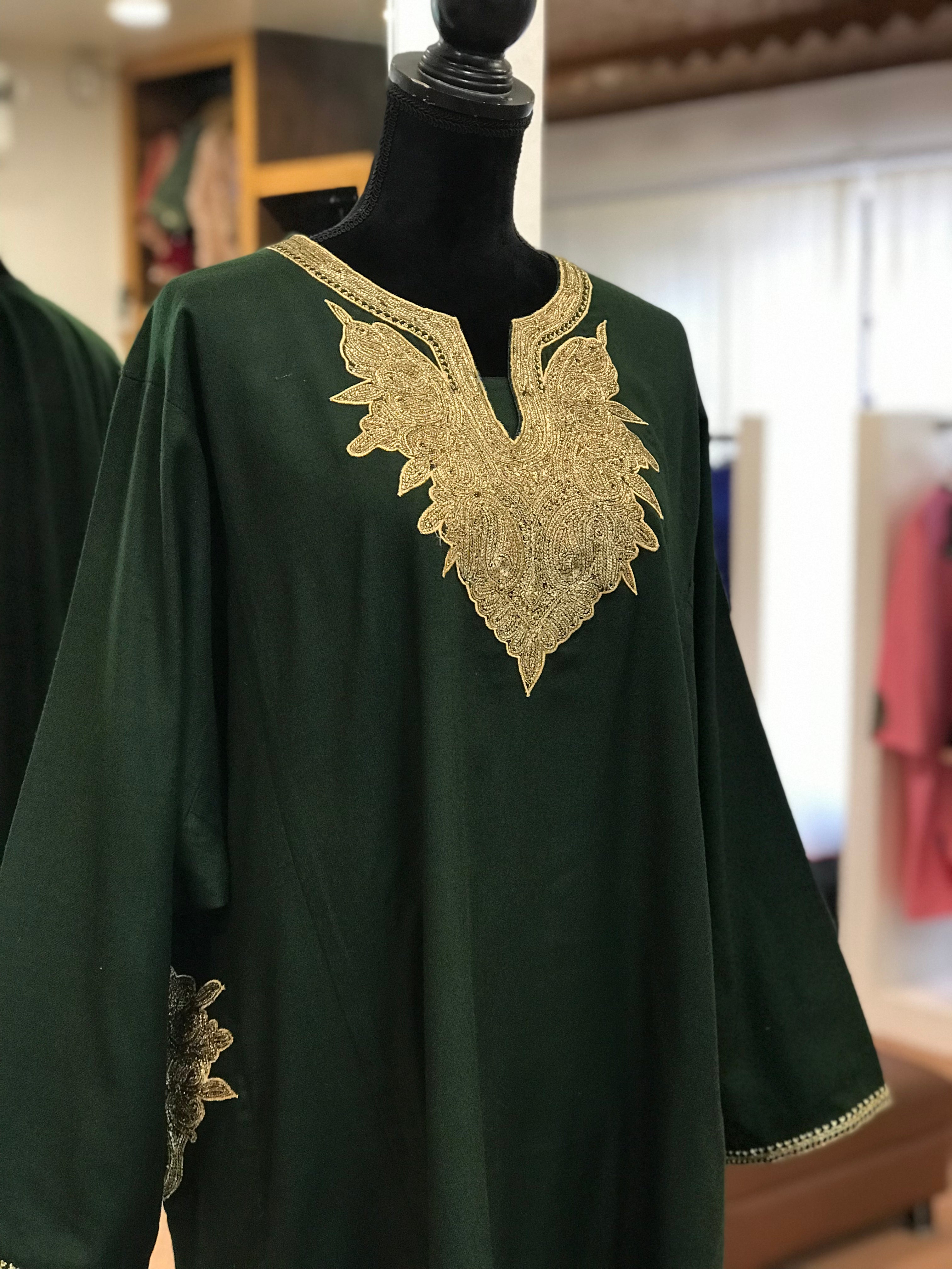 Pure pashmina and pure wool blend Hand Tilla pheran