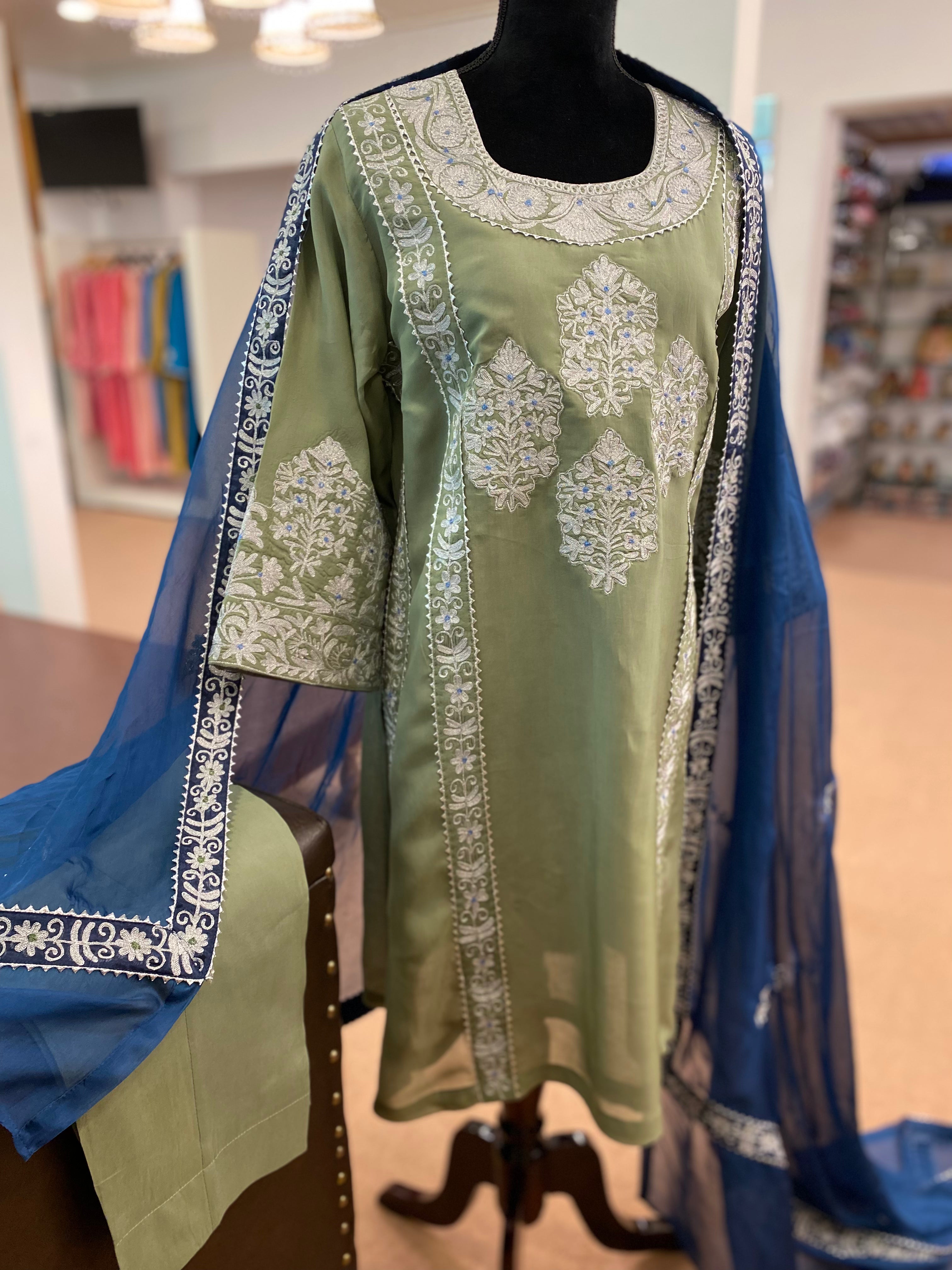 Embroidered Kurta set 3pc stitched