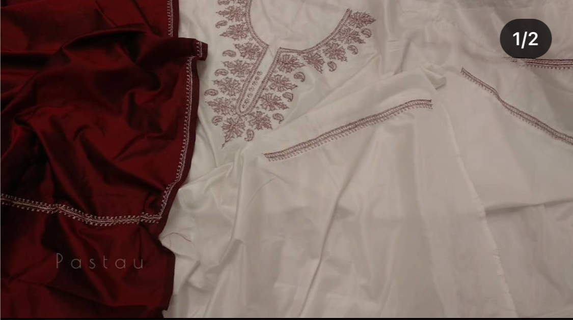 Hand Tilla pure silk 3pc suit unstitched