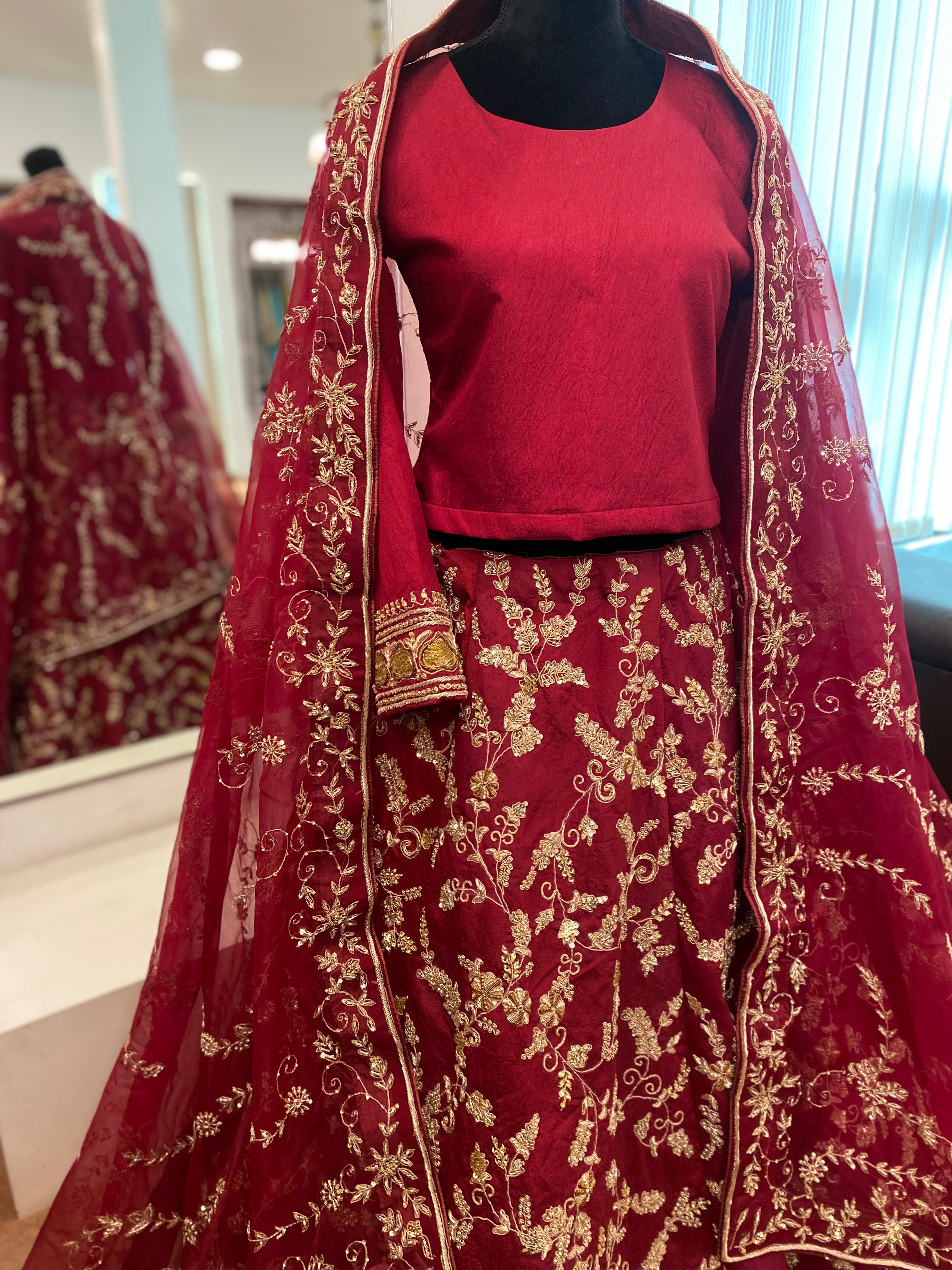 Hand embroidered Bridal Lehanga