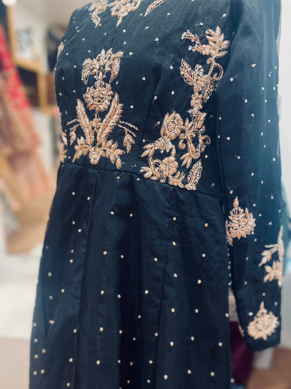 Hand Embroidered Organza Gown