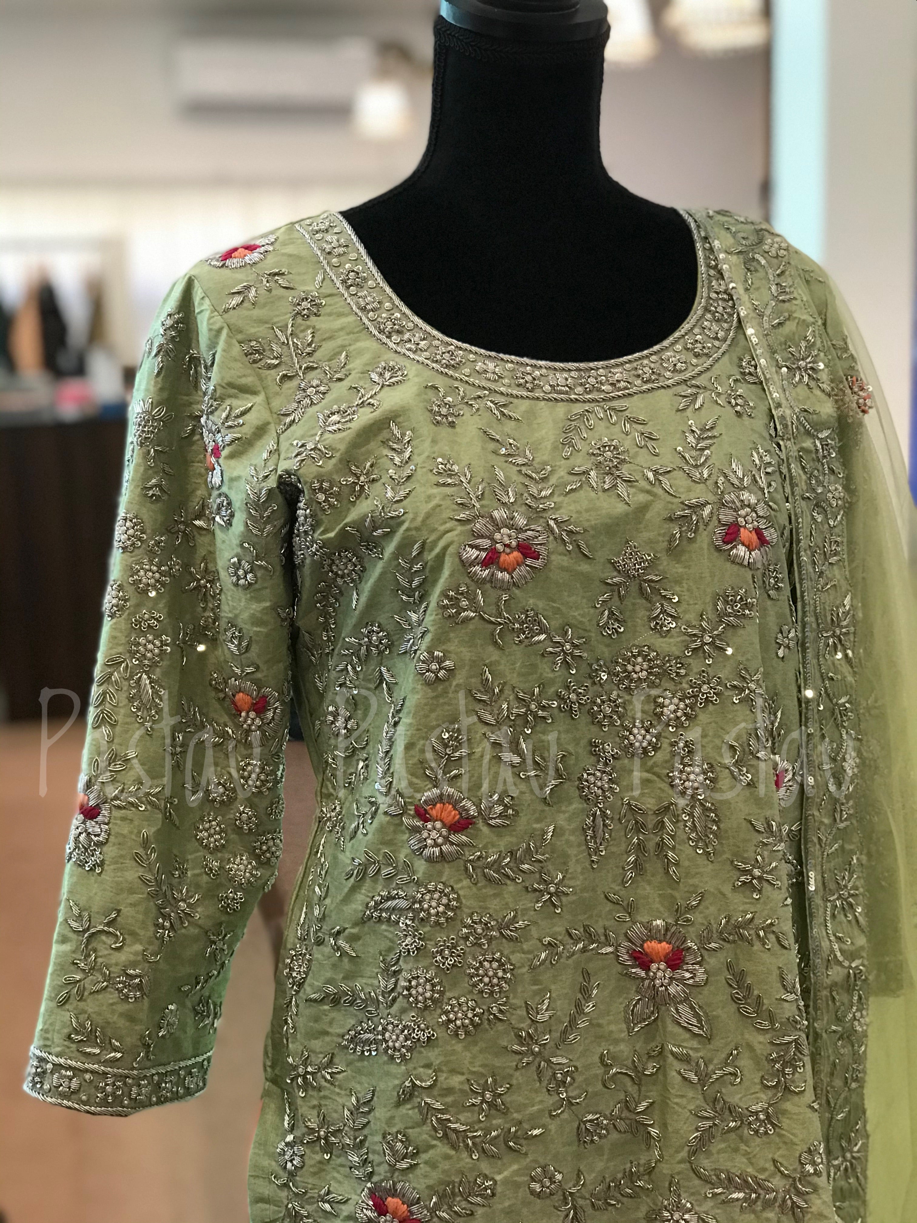 Hand embroidered 3pc Stitched