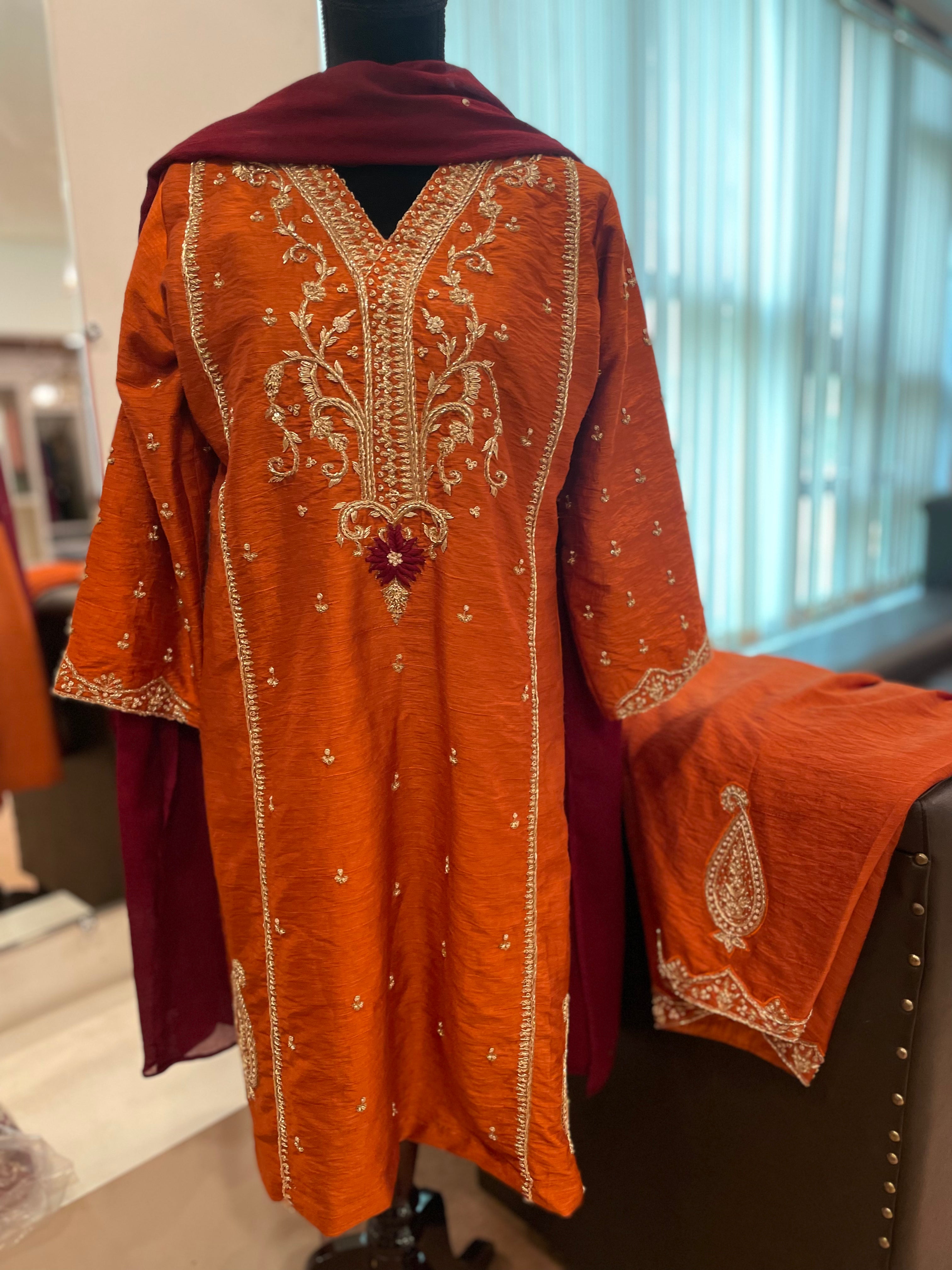 Hand embroidered 3 piece suit