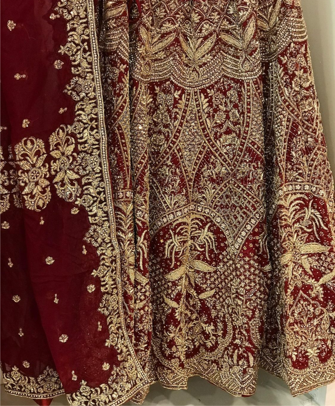 Hand embroidered Bridal Lehanga - Pastau