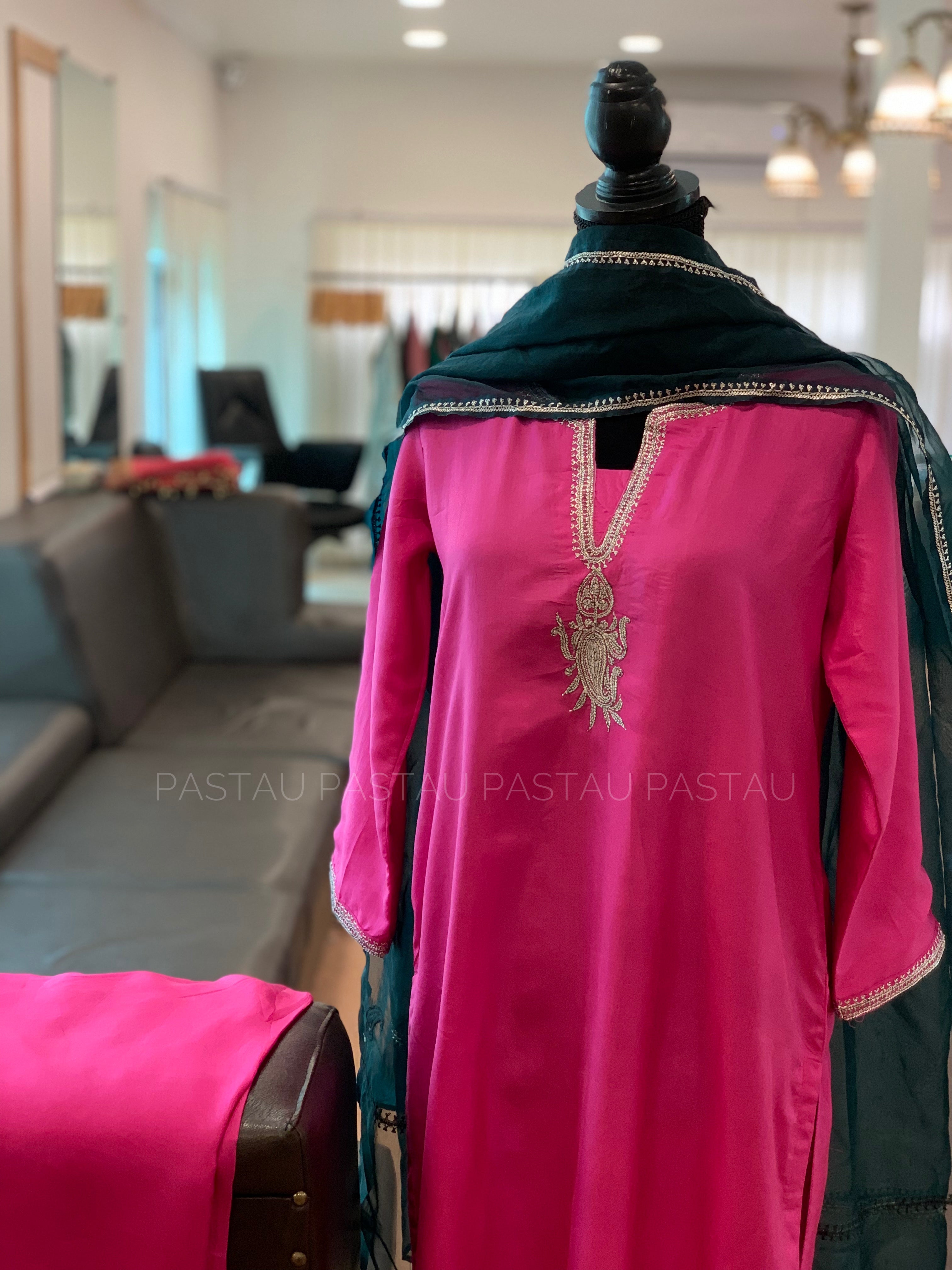 Hand Tilla Pure silk 3pc stitched