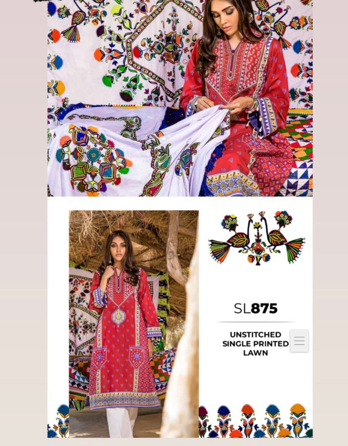 Gul Ahmed Ajrak SL875 - Pastau