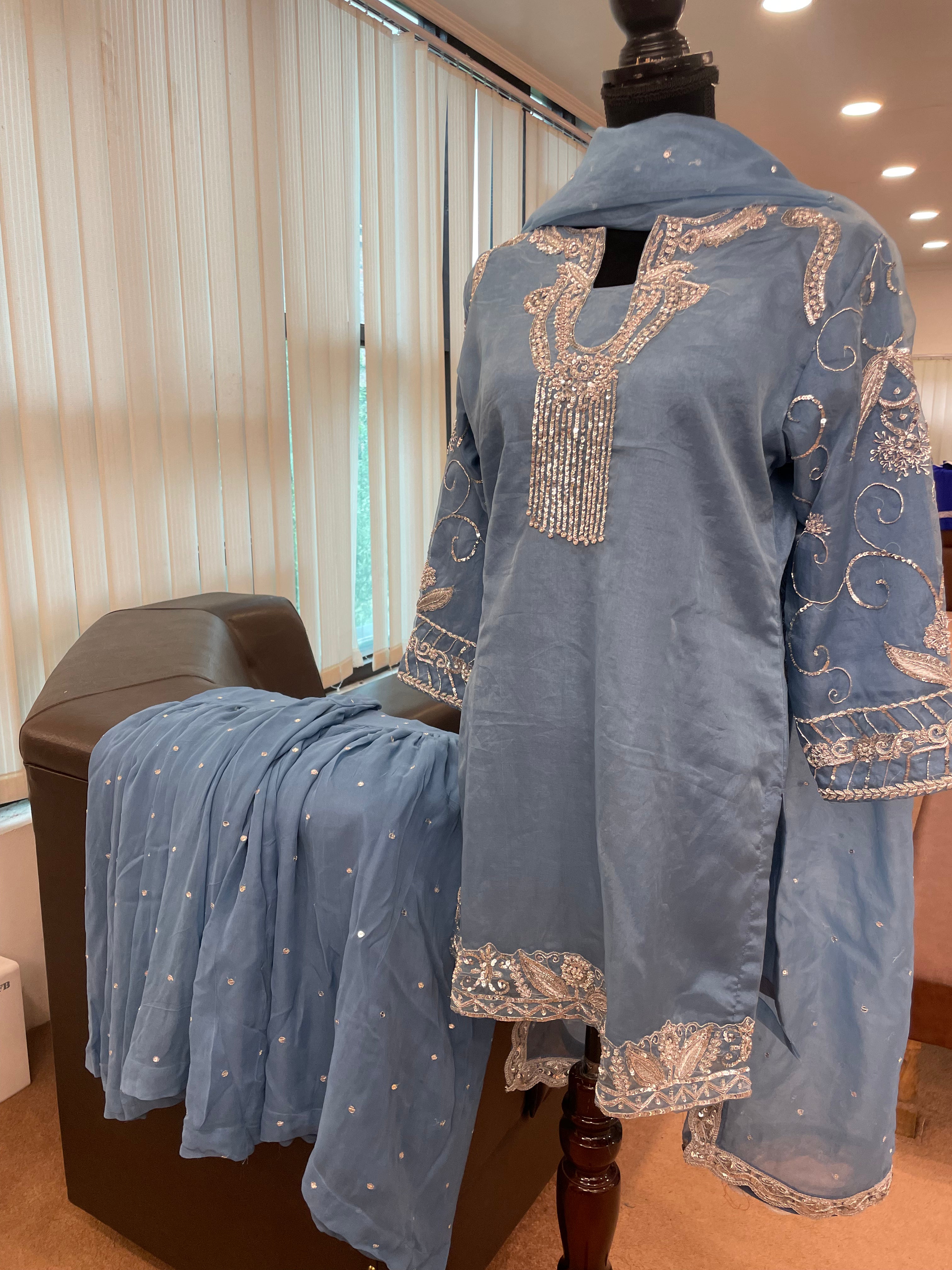 Dusty blue gharara
