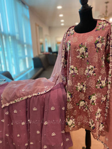 Handembroidered Sharara dress stitched