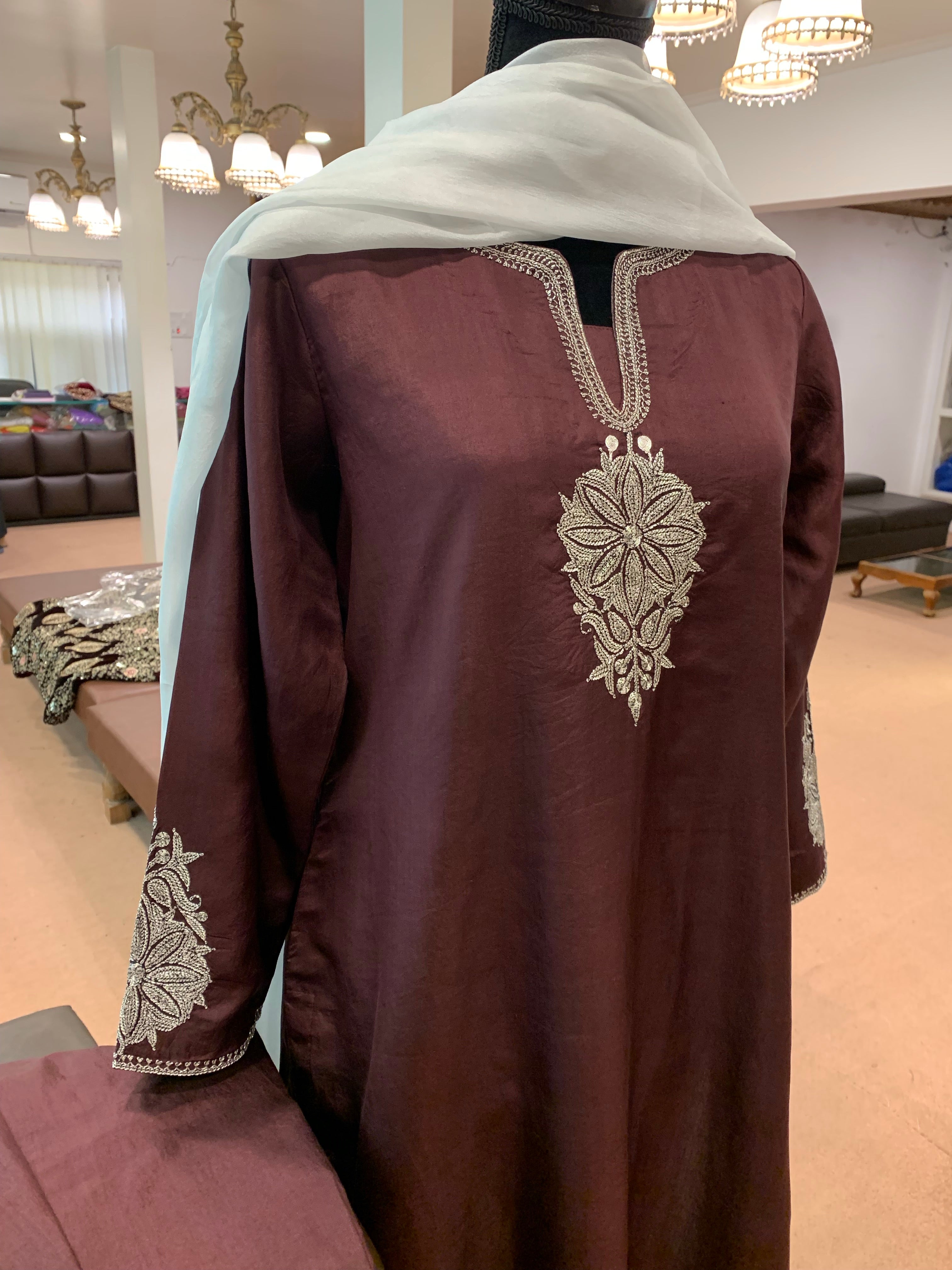 Pure Silk Hand Tilla 3pc suit stitched