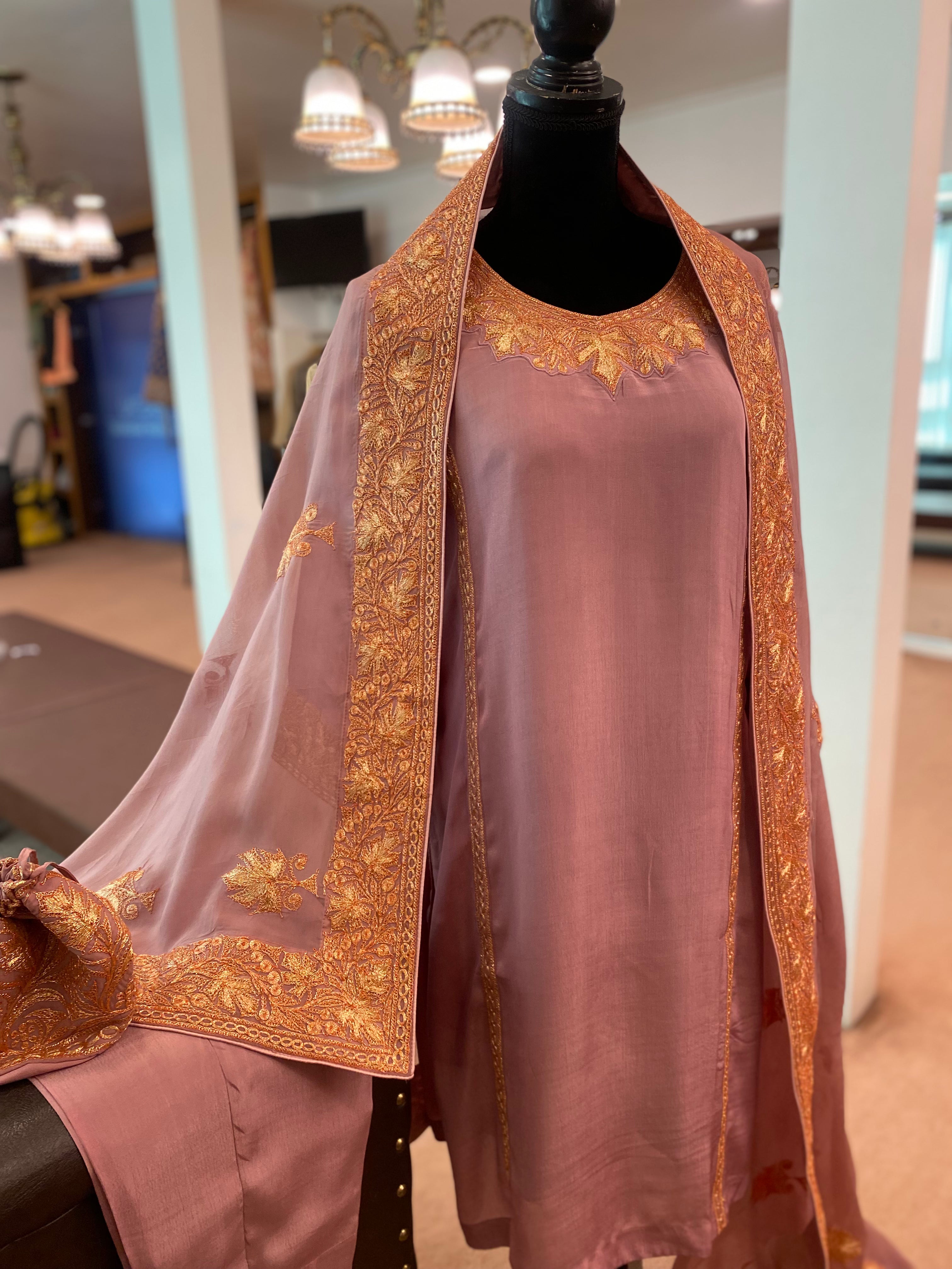 Tilla kurta set with embroidered Duppata 3pc stitched