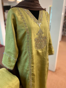 Pure silk suit 3pc stitched